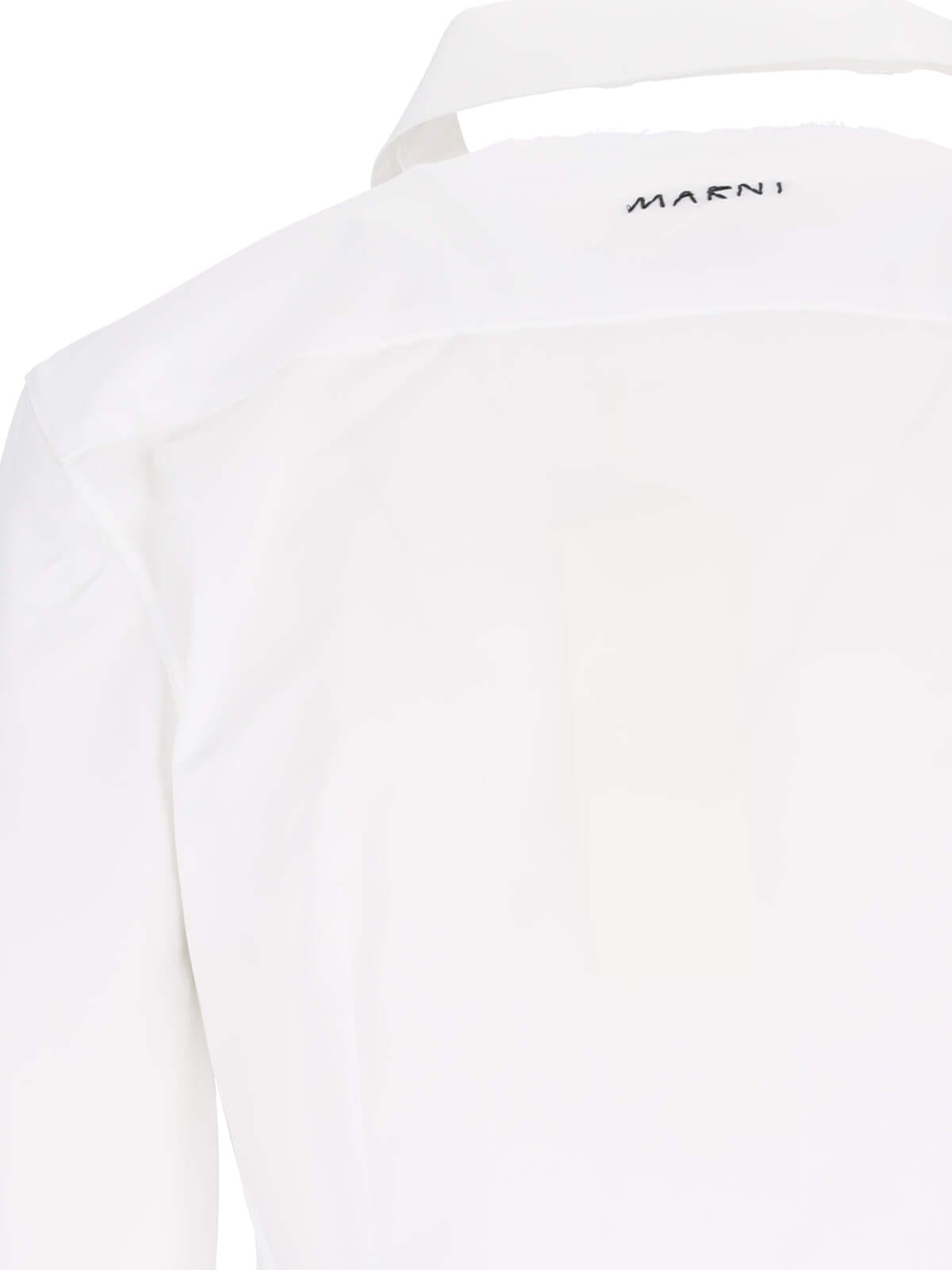 Marni Camicia In Popeline Bianco Donna In 00w01