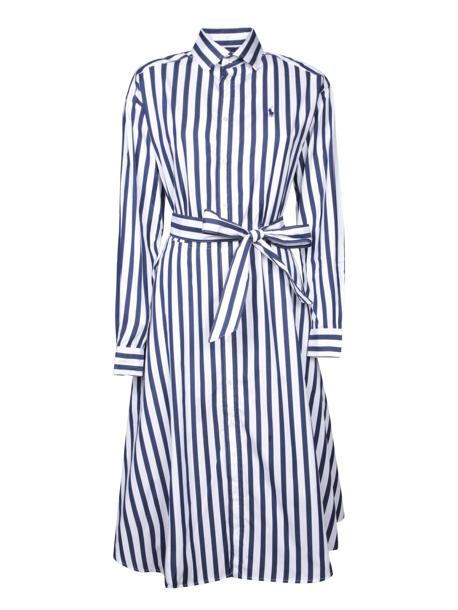 Shop Polo Ralph Lauren Blue White Striped Chemisier Dress
