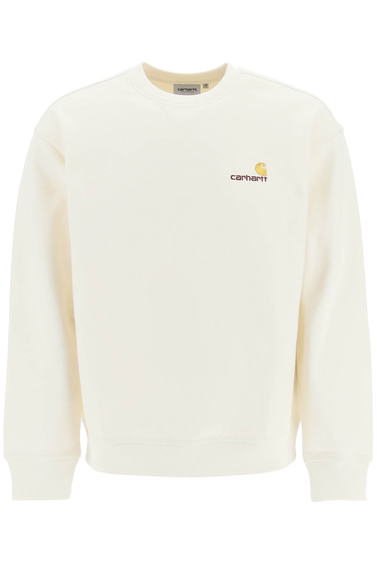 Carhartt Crewneck Sweatshirt In Cotton With Embroidered Logo In Natural (white)
