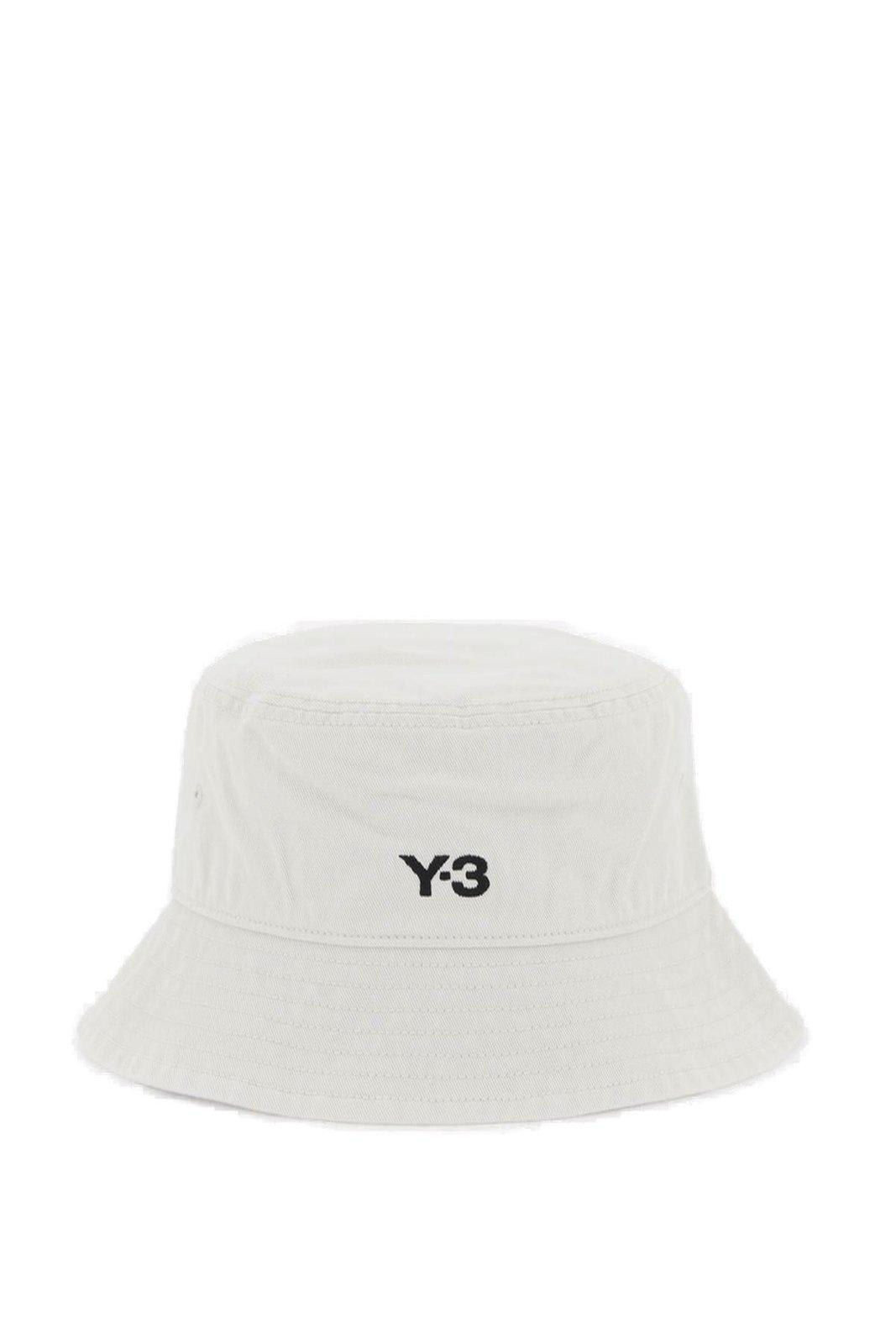 Shop Y-3 Logo-embroidered Bucket Hat In Talc