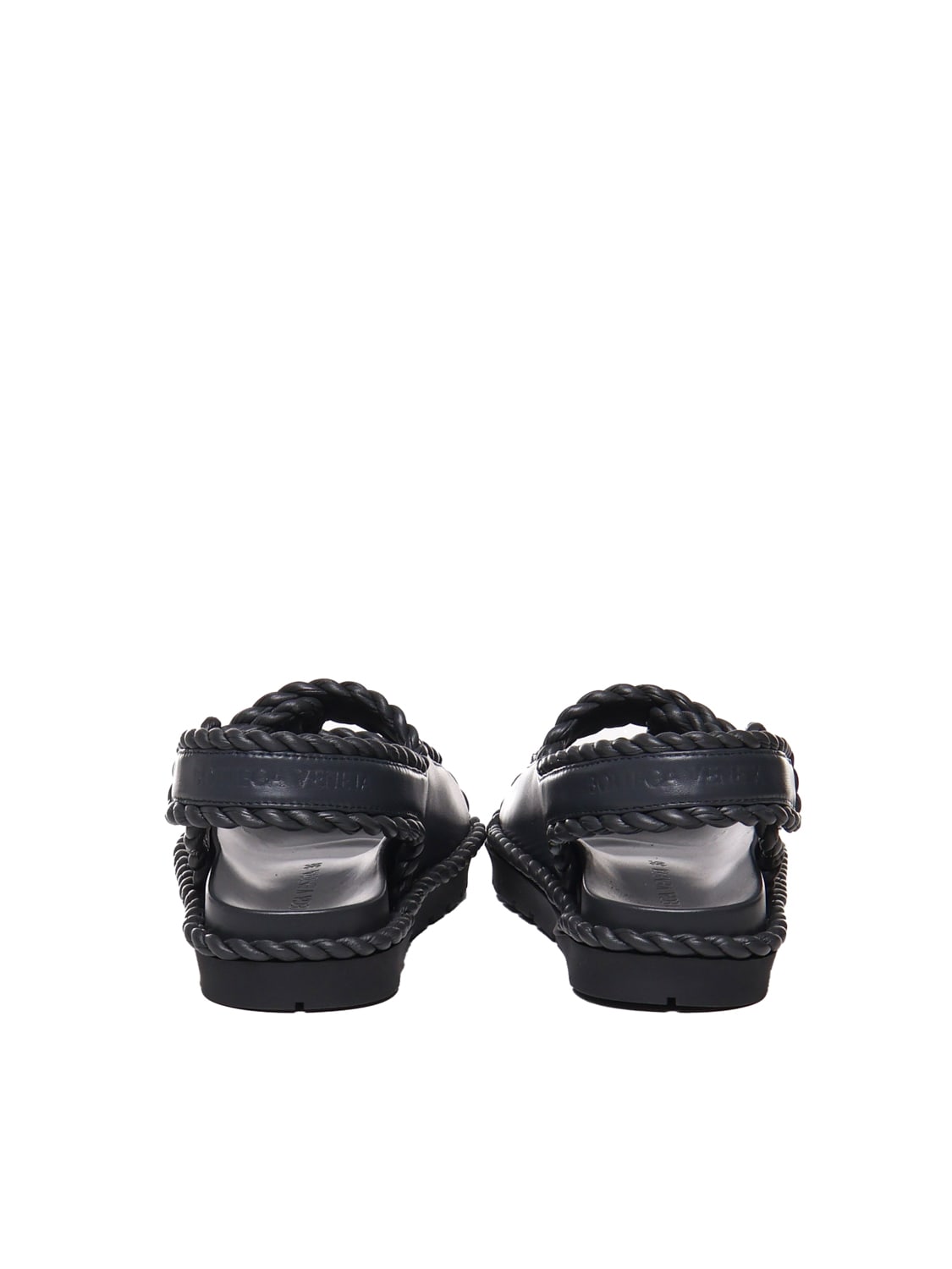 Shop Bottega Veneta Jack Flat Sandals In Black