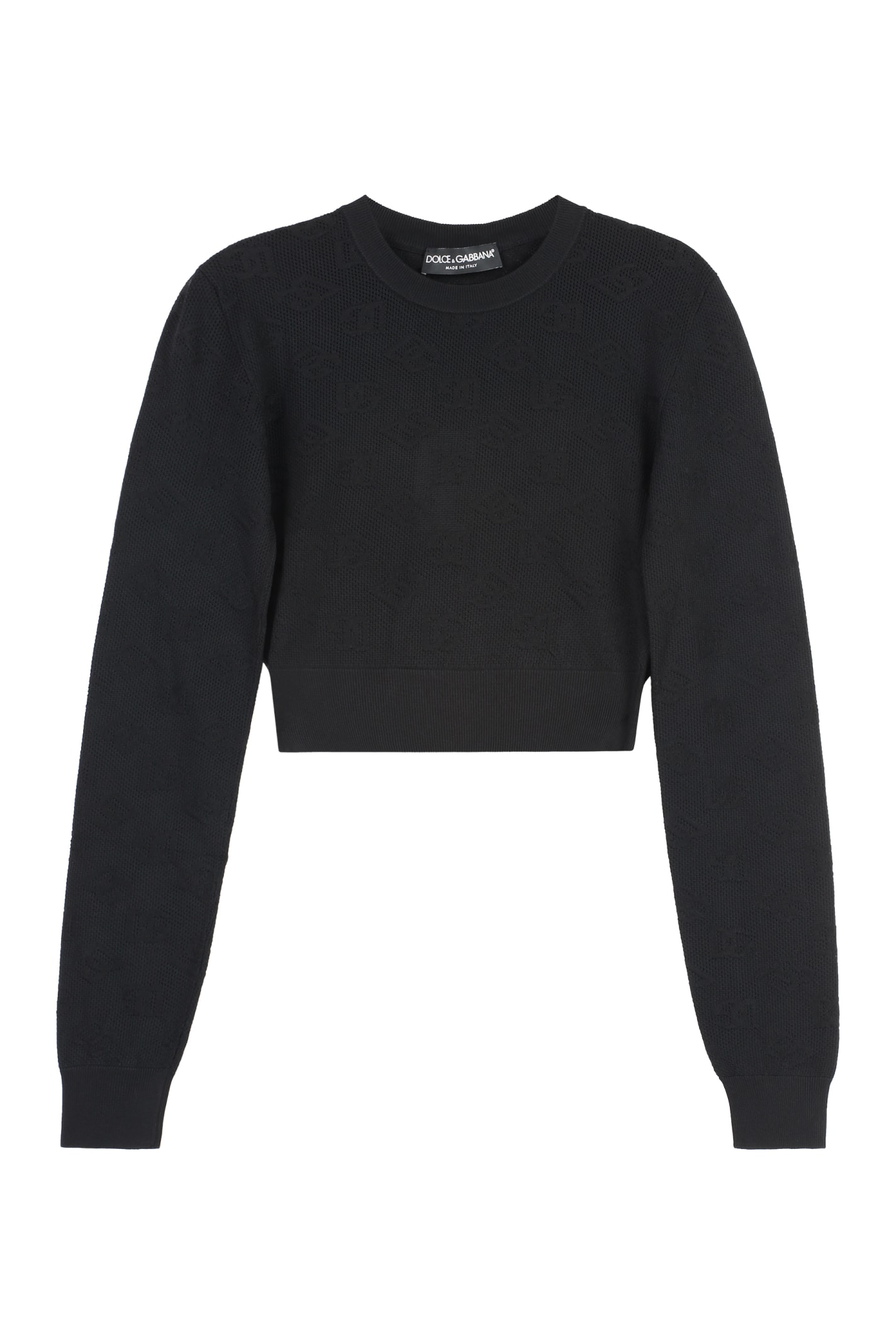 Shop Dolce & Gabbana Long Sleeve Crew-neck Sweater In White