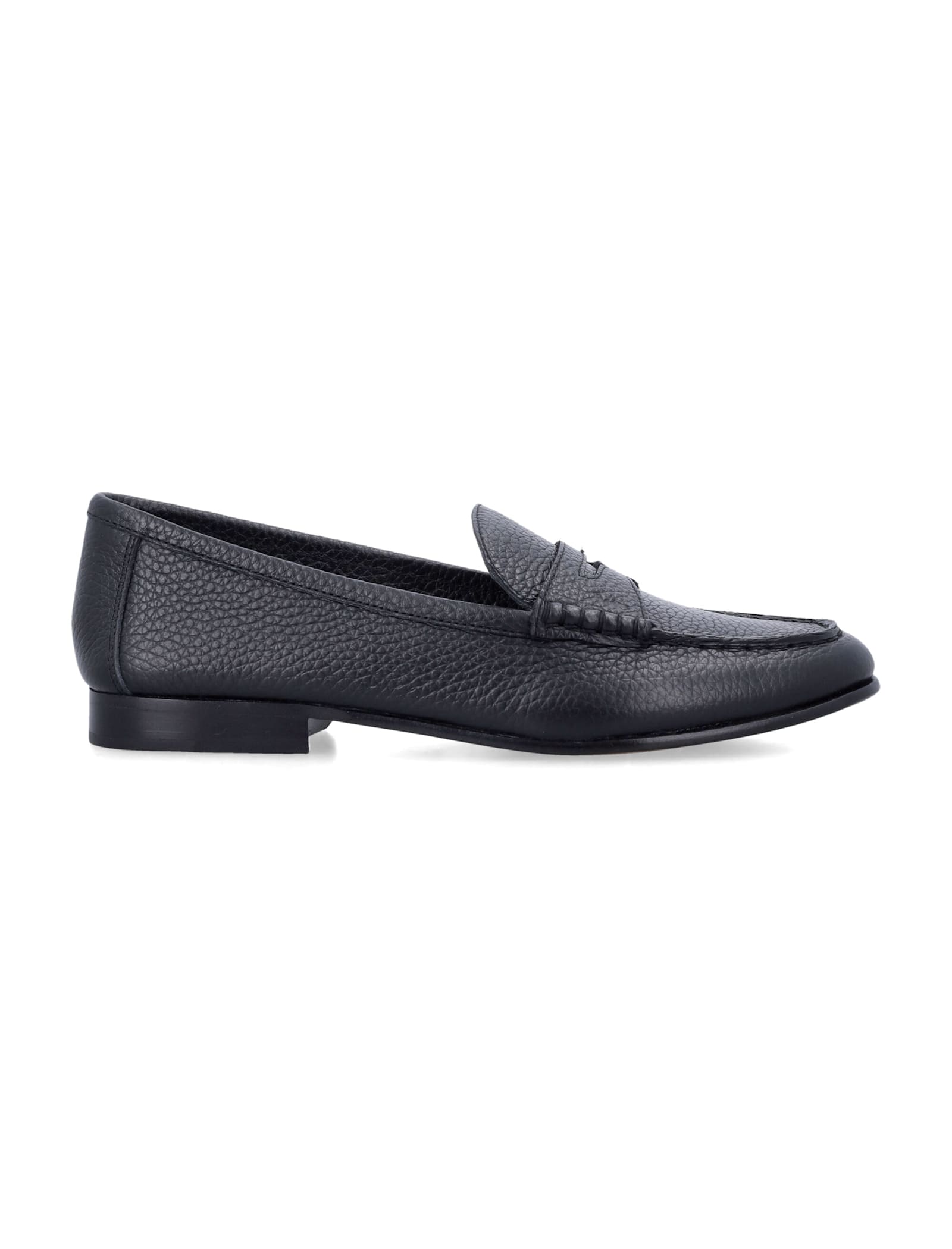 Polo Ralph Lauren Pebbled Leather Penny Loafer In Black