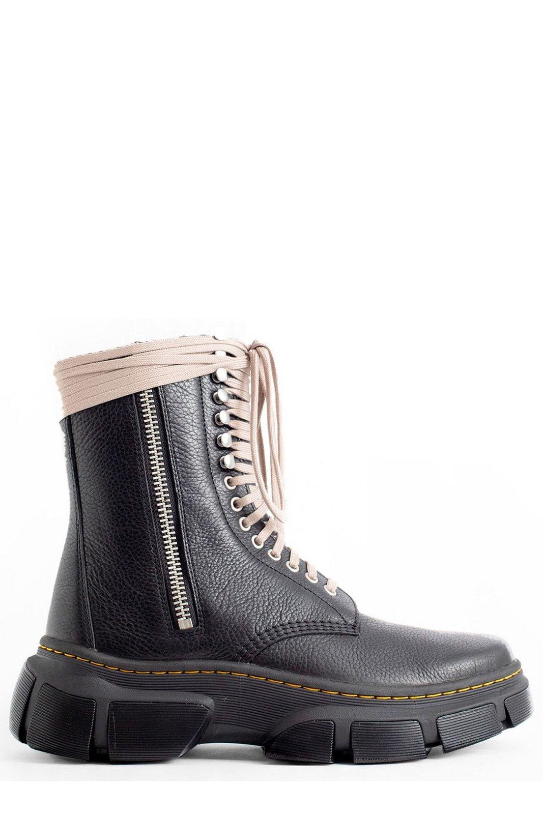 Shop Rick Owens X Dr. Martens Chunky Sole Lace-up Boots In Black 09