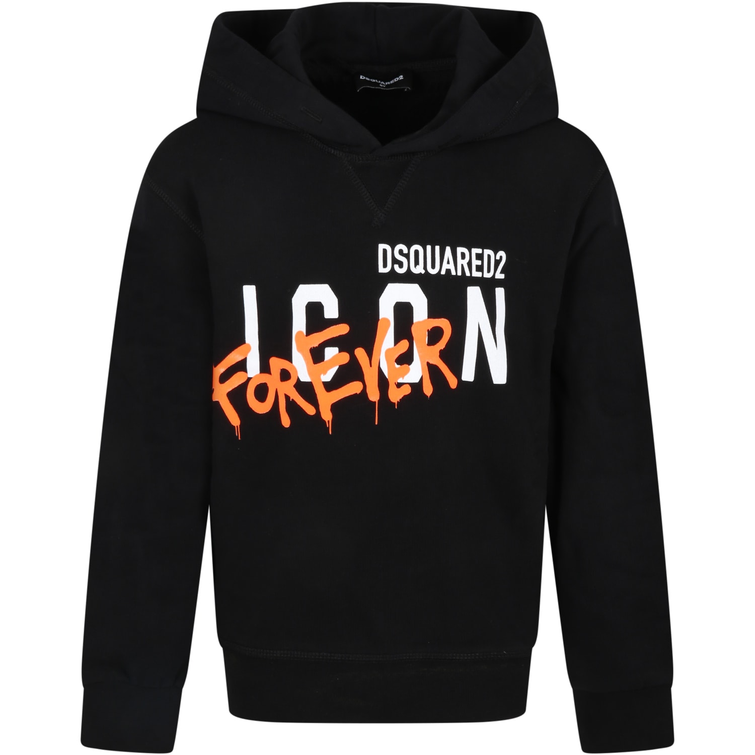 Dsquared2 Black Sweatshirt For Kids With Writing