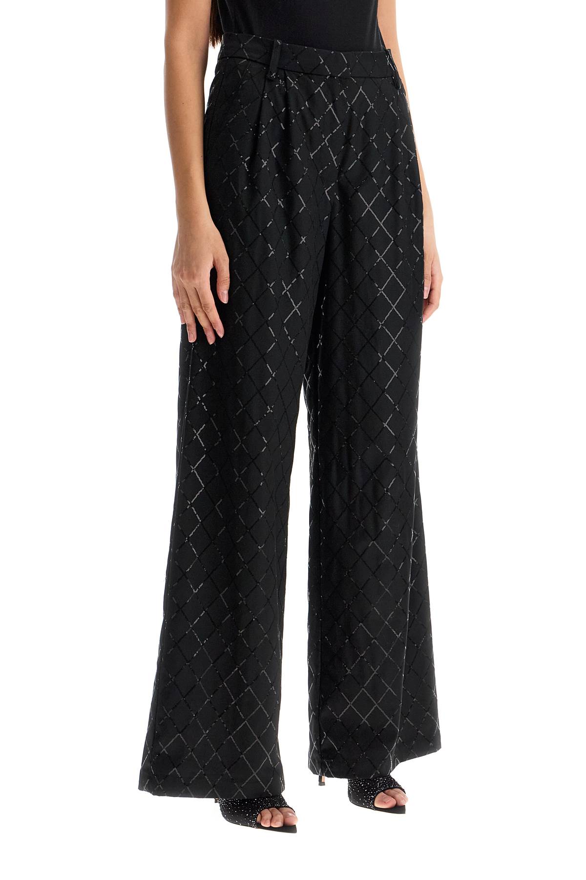 Rotate Birger Christensen Wide Pants With Sequins. In Black (black)