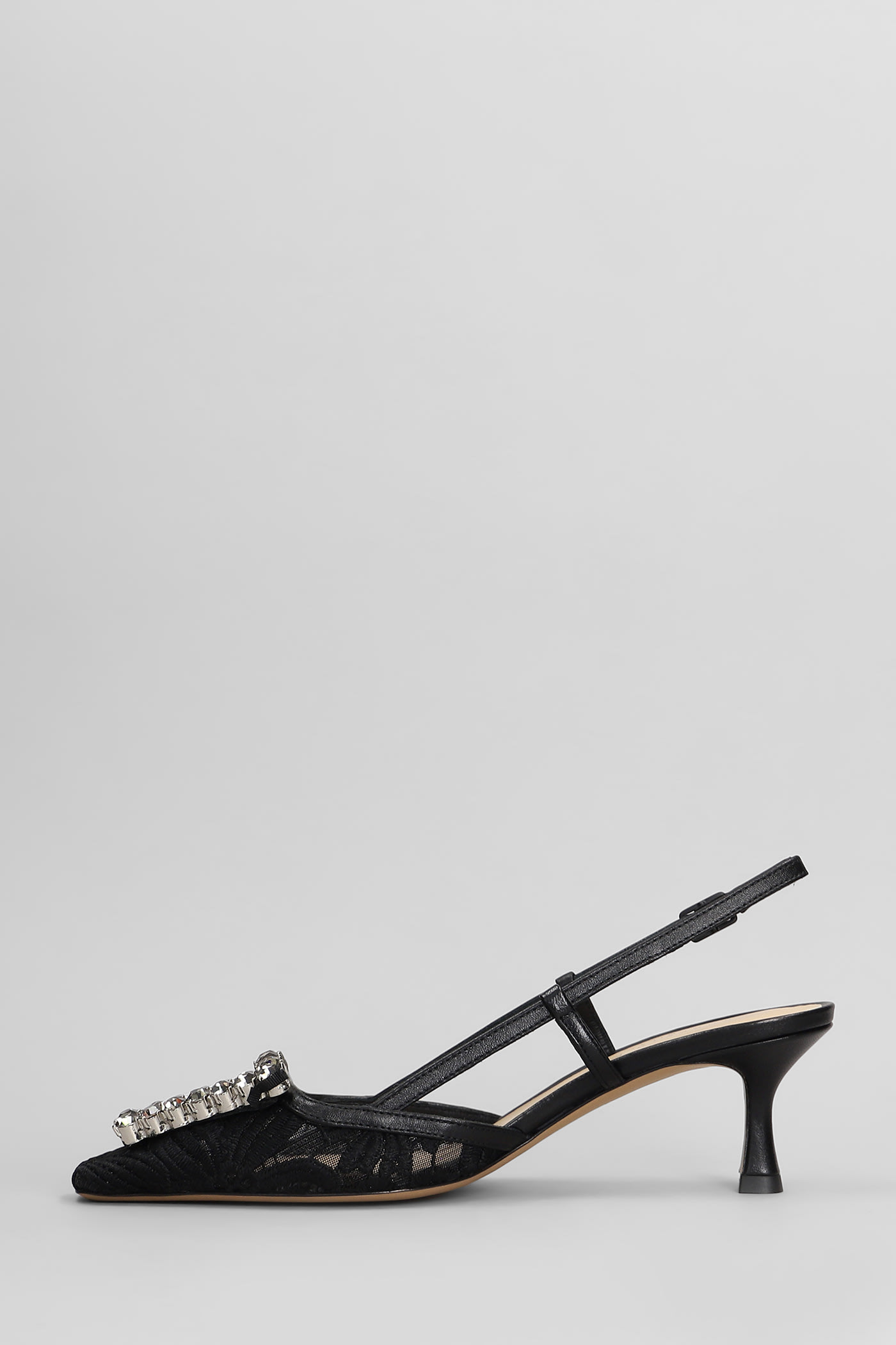 Roberto Festa Vittoria Pumps In Black Leather And Fabric In Black