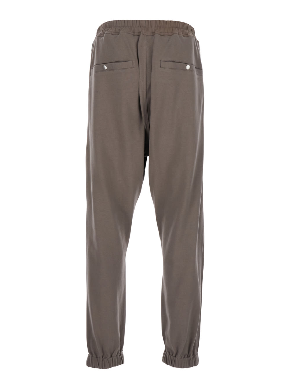 Rick Owens Tecuatl Grey Pants With Elastic Waist With Drawstring And Zip At The Ankles In Cotton Man In Dust