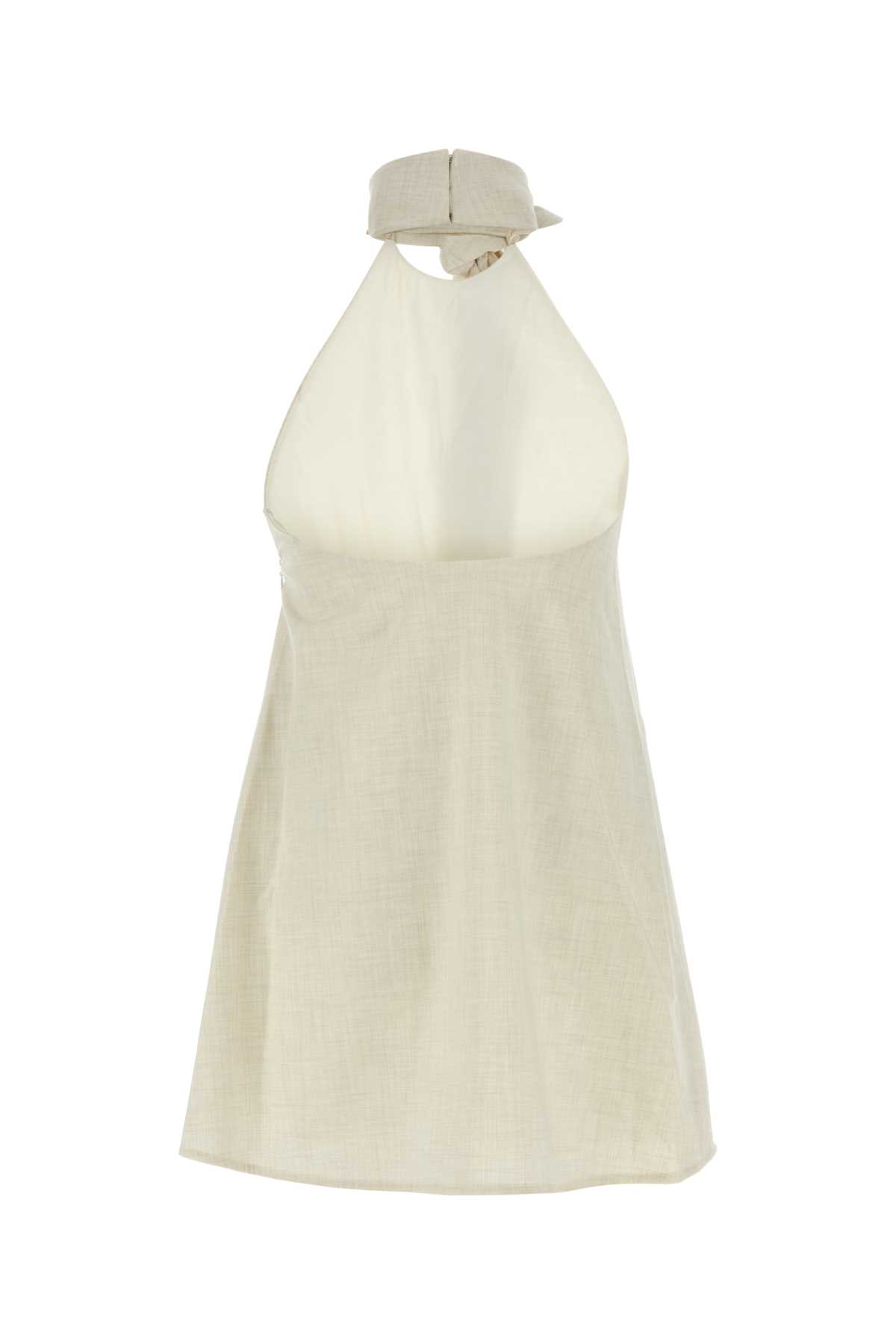 Camilla And Marc Sand Stretch Polyester Blend Floris Top In Ivorymarle