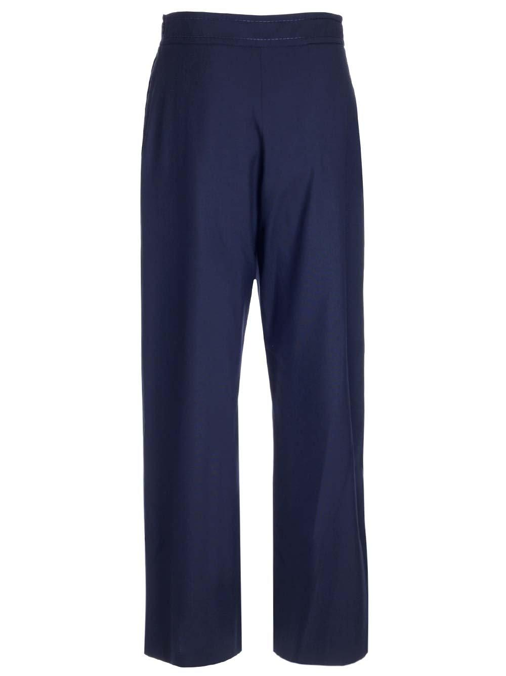 Shop Marni Wide-leg High-waisted Trousers In Blublack