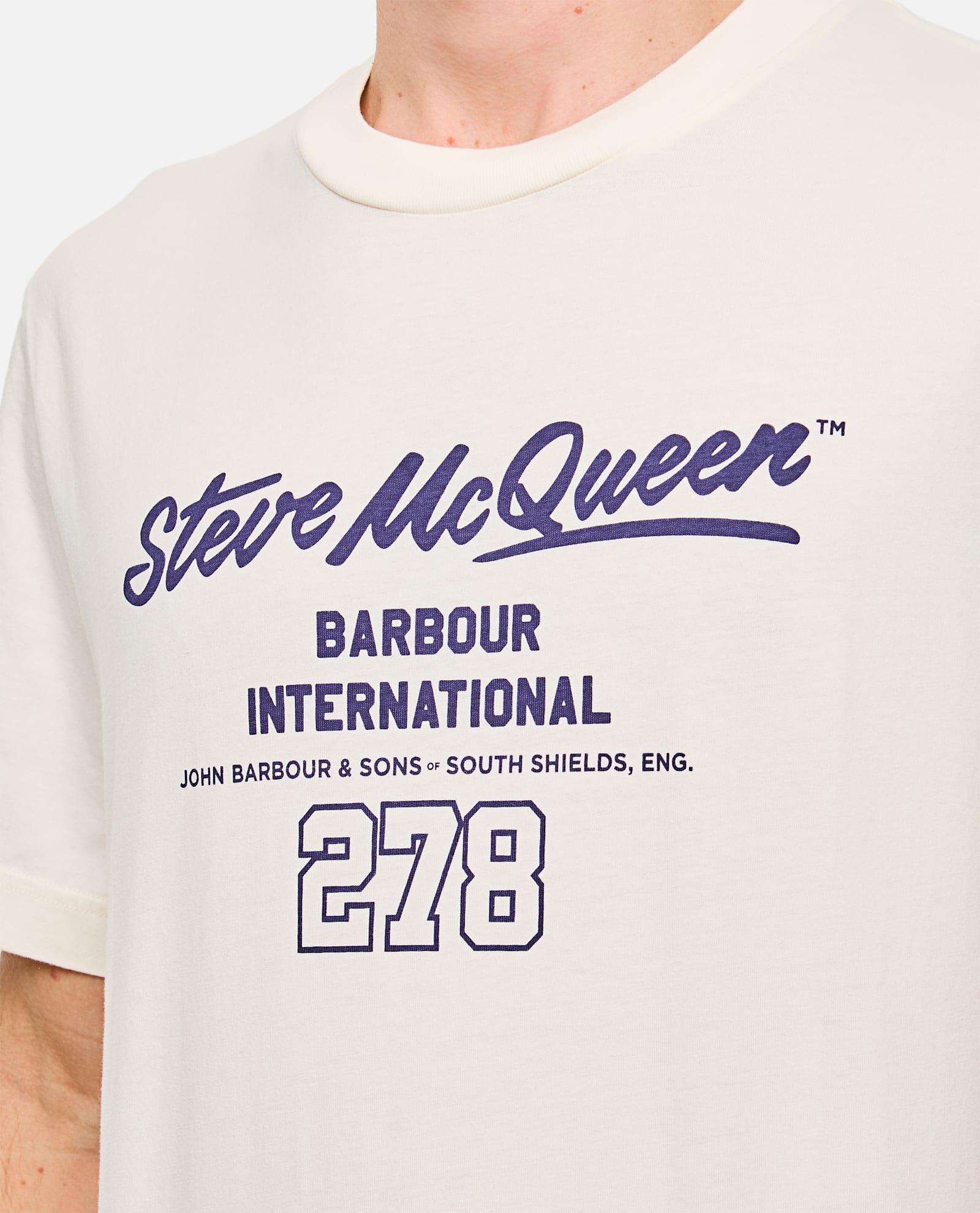 Barbour White Crewneck Logo T-shirt In White