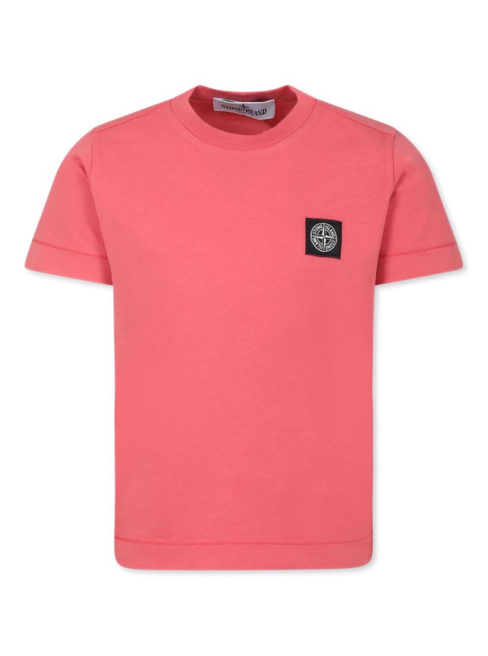 Stone Island Chest Logo-patch T-shirt In Red