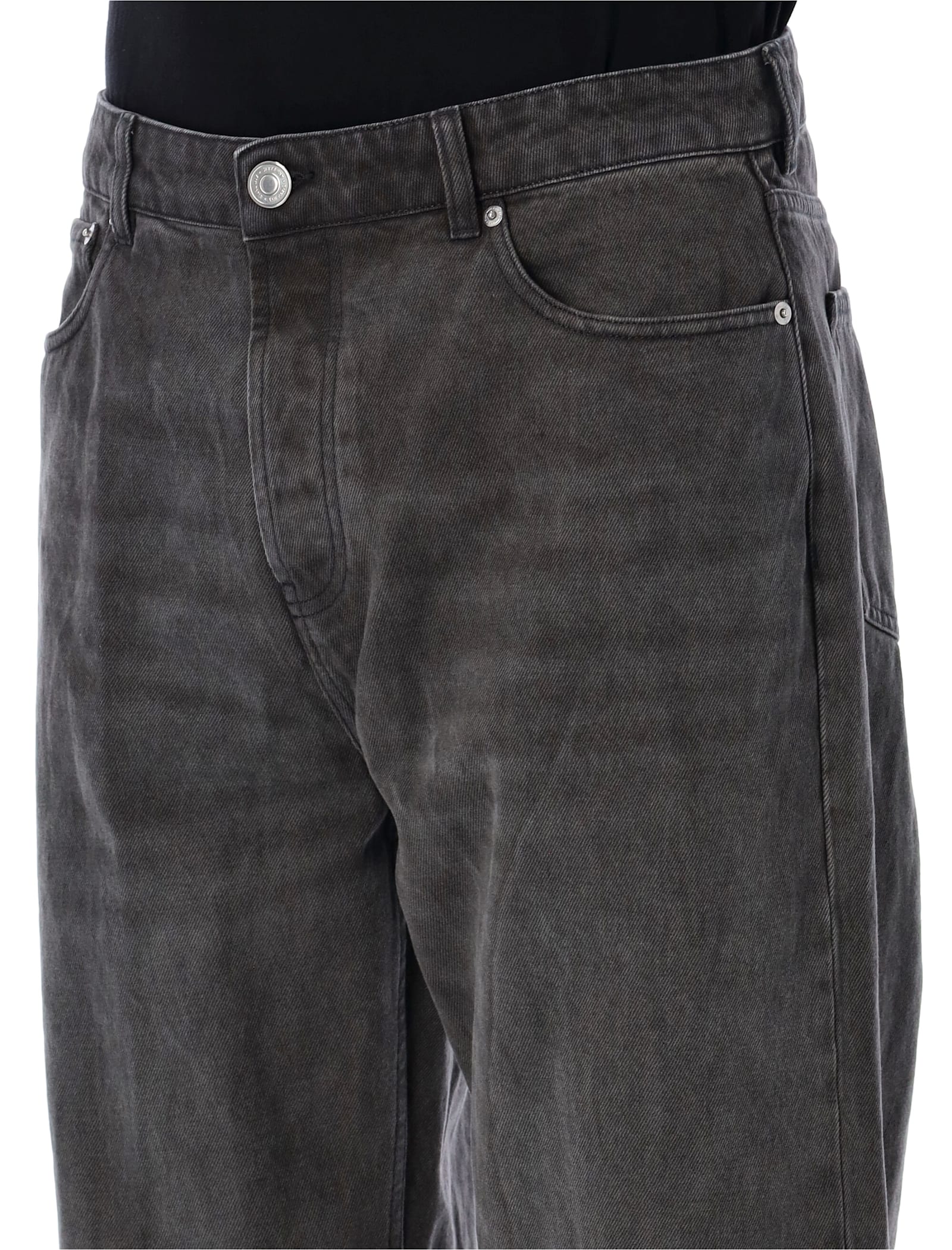 Shop Ami Alexandre Mattiussi Large Fit Jeans In Black