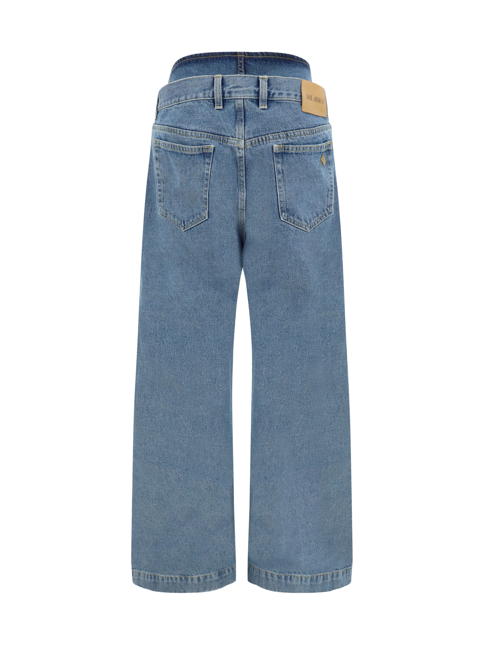 Shop Attico Jeans In Light Blue Denim