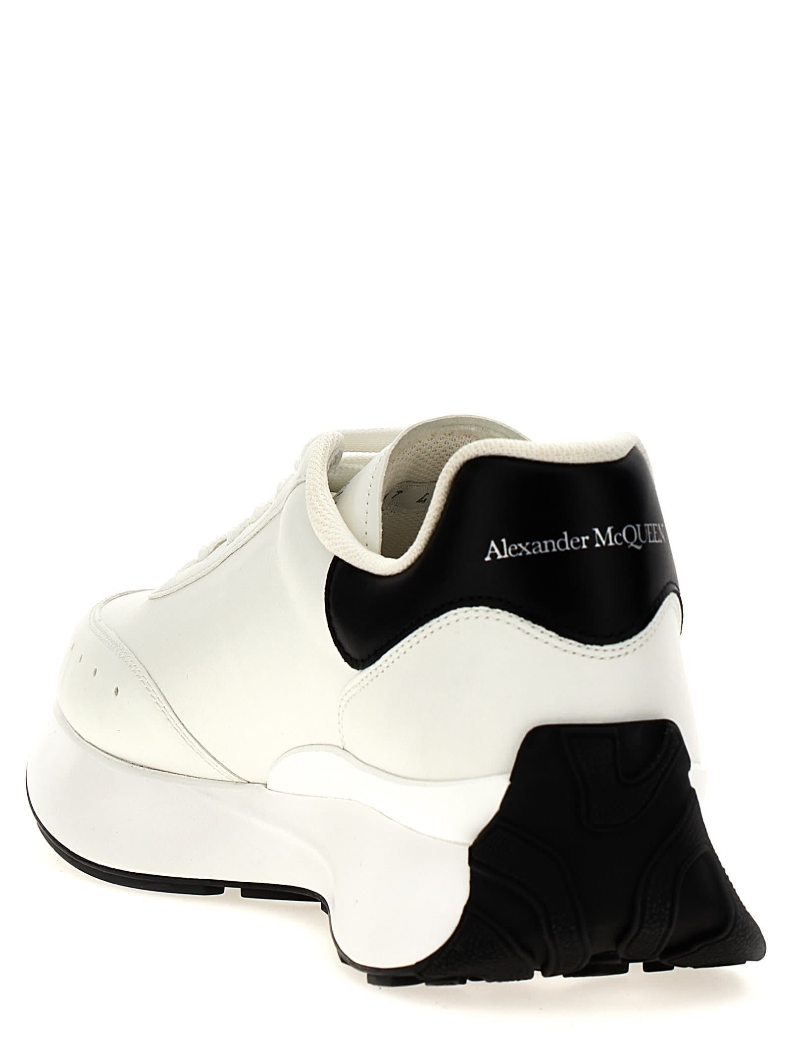 Shop Alexander Mcqueen Sprint Runner Sneakers In White/black