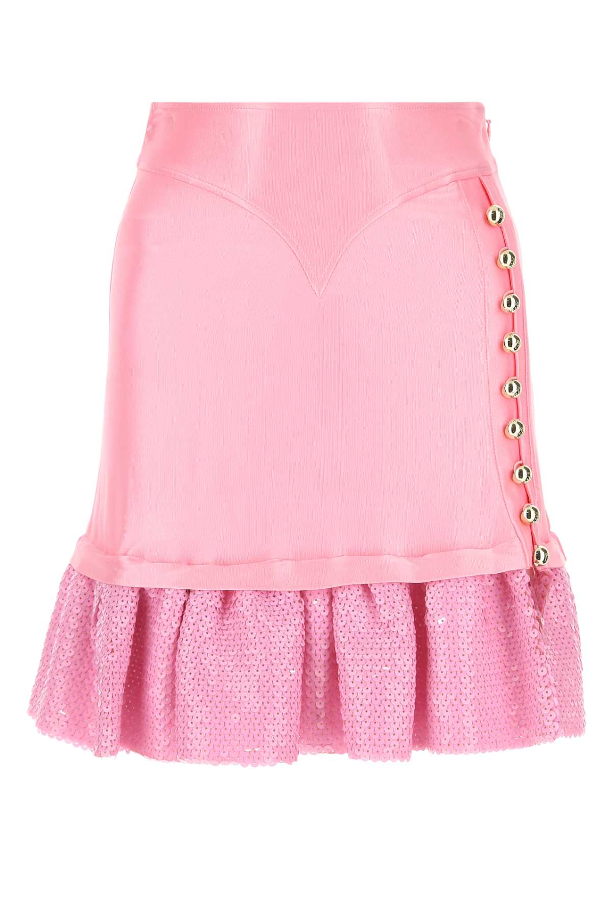 Pink Stretch Viscose Mini Skirt