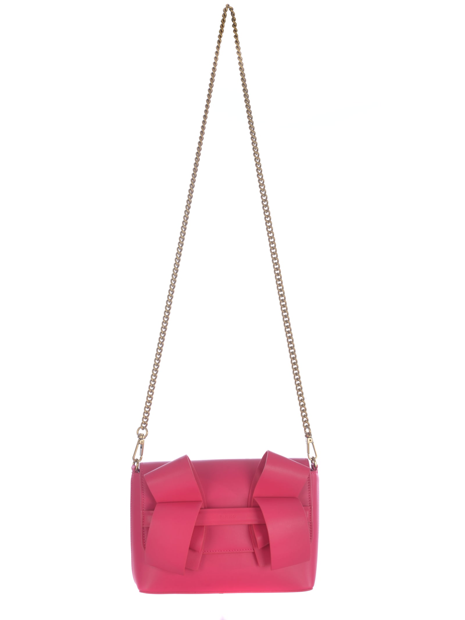 Shop Pinko Bag  Mini Clutch Aika In Leather In Fuchsia