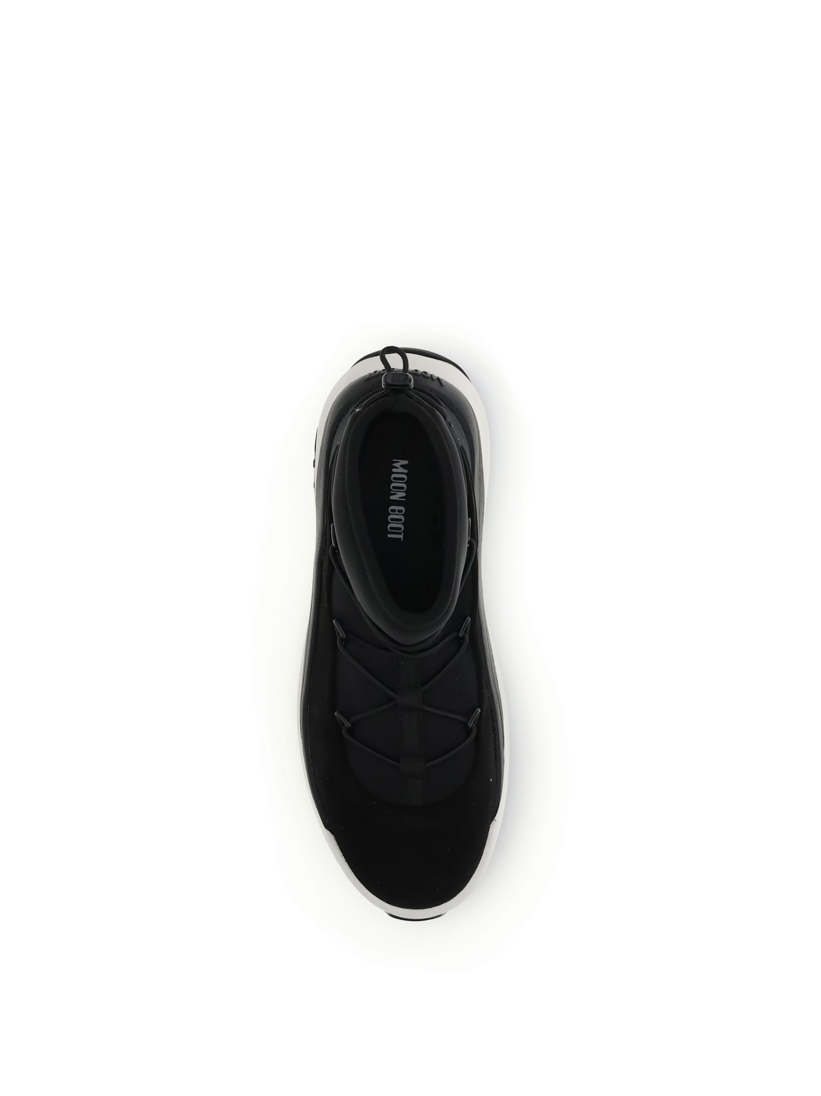 Moon Boot Low Cut Sneakers Contrast Sole In Black