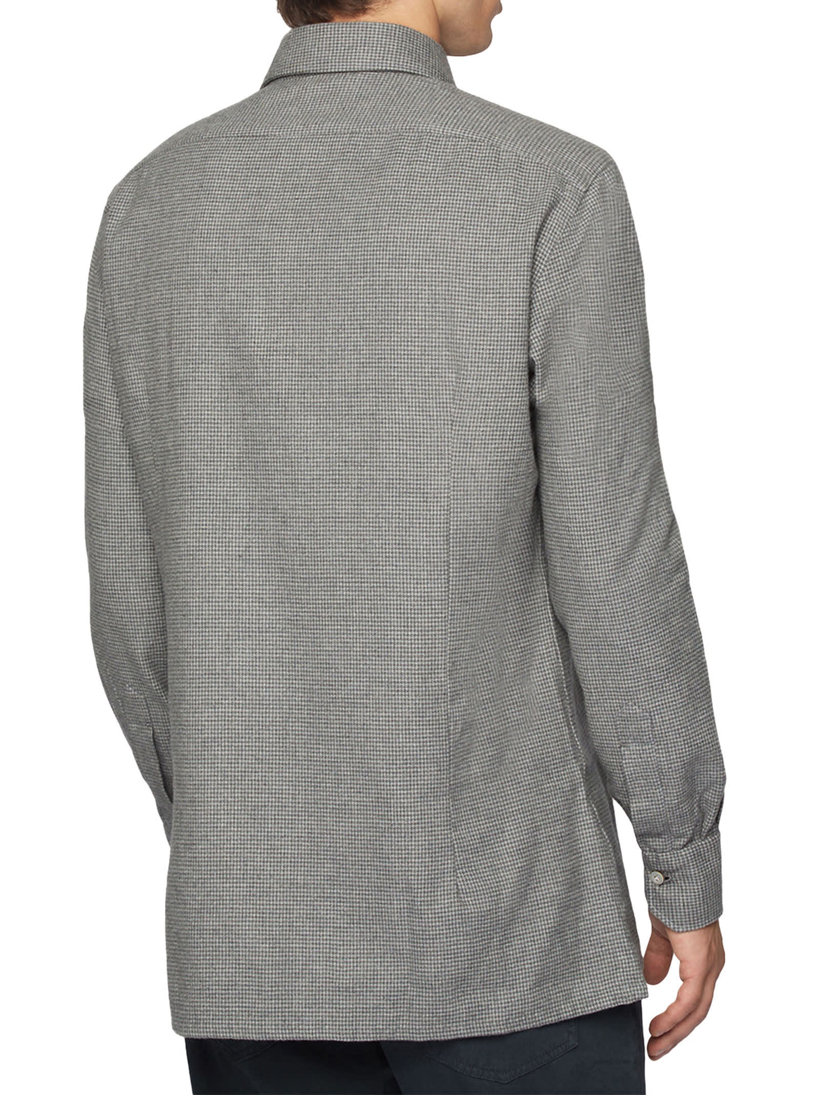 Shop Kiton Nerano - Shirt Cotton In Grey