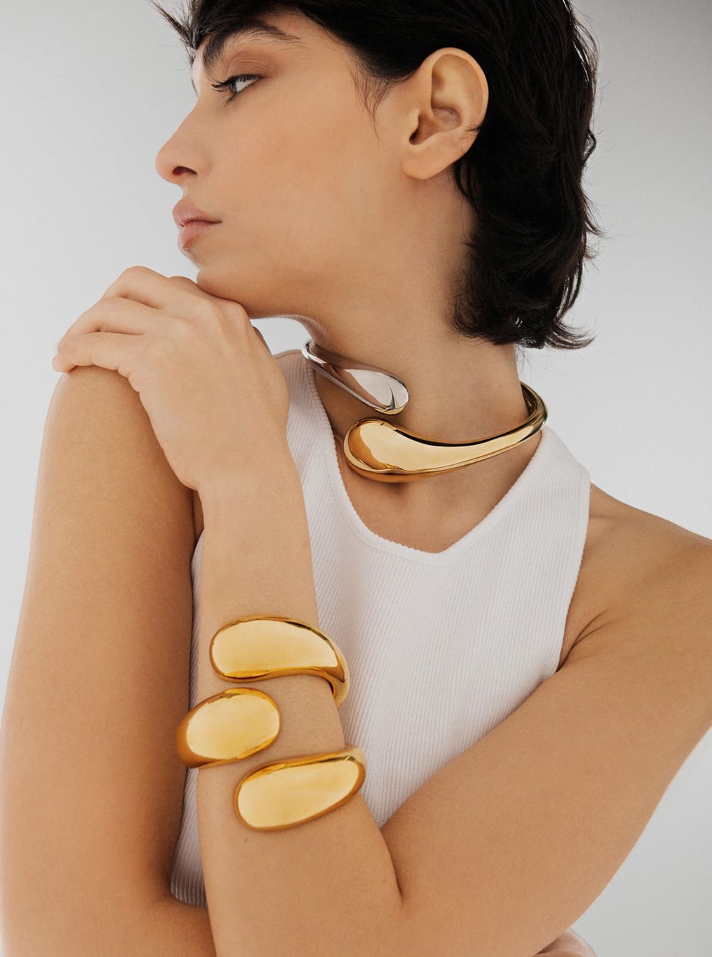 Federica Tosi Bracelet Isa Bicolor In Neutral