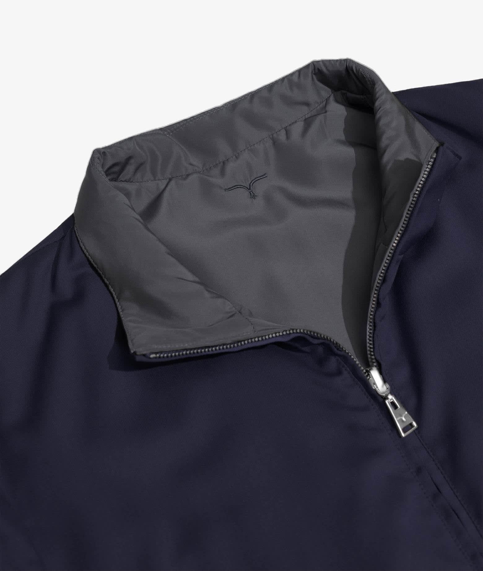 Shop Larusmiani Reversible Wool Jacket Jacket In Navy