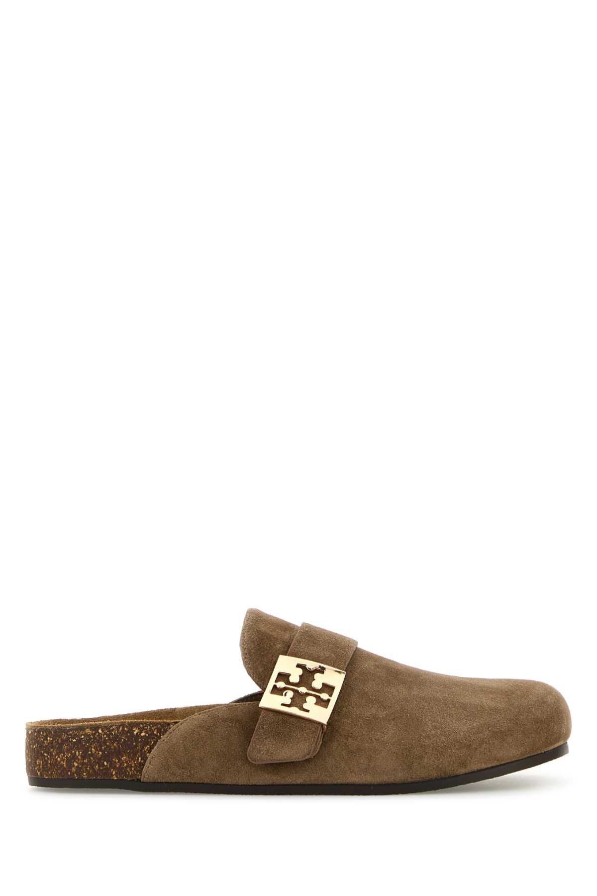 Tory Burch Beige Suede Mellow Slippers In Brown