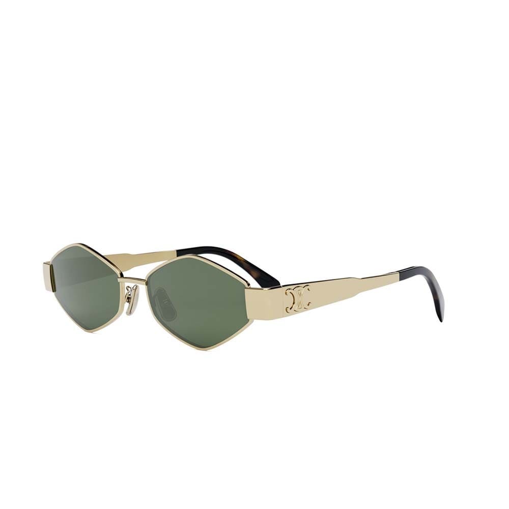 Shop Celine Sunglasses In Oro/verde