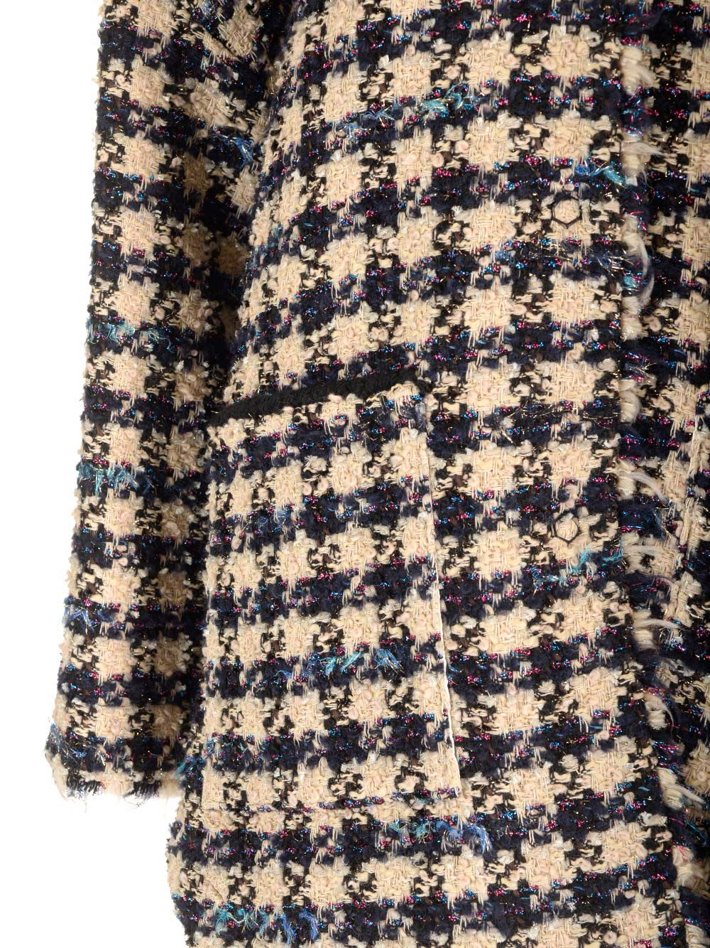 Shop Forte Forte Wool Blend Houndstooth Blouson In Blue