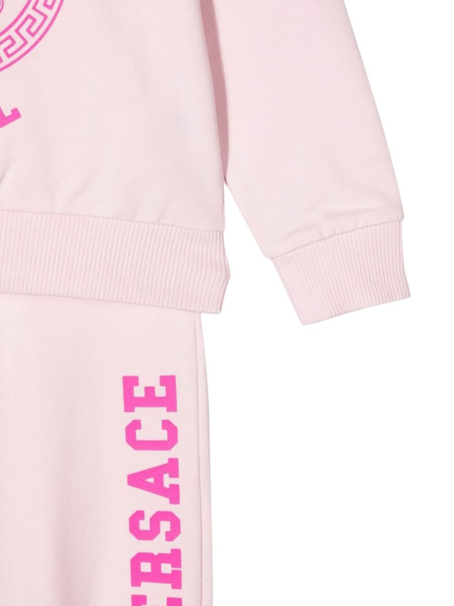 Shop Versace Crewneck Sweatshirt + Joggers Suit In Pink