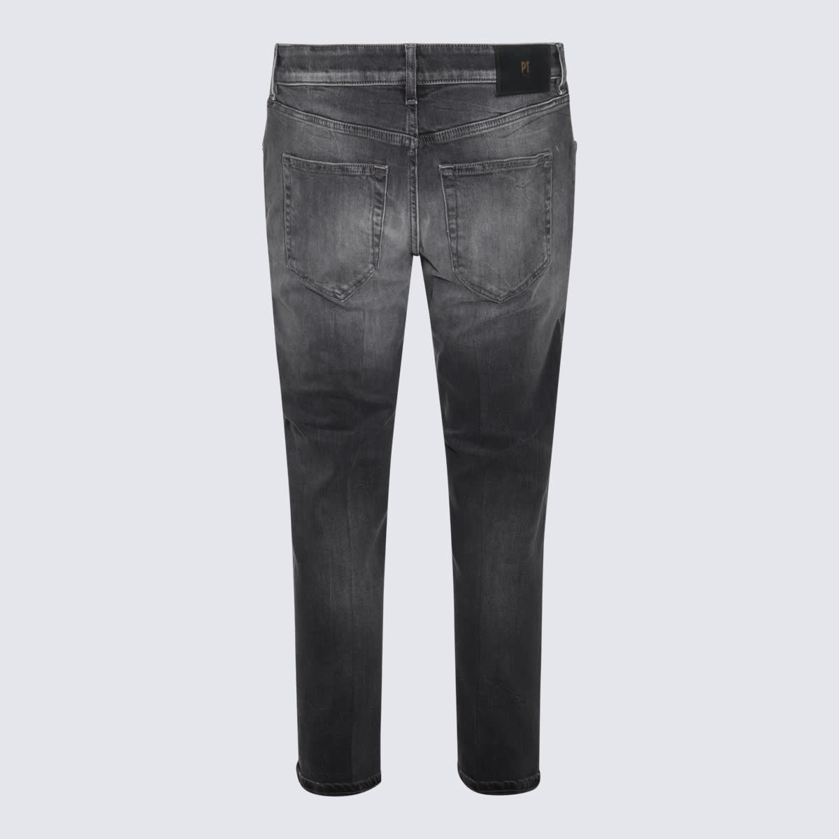 Shop Pt Torino Black Cotton Jeans