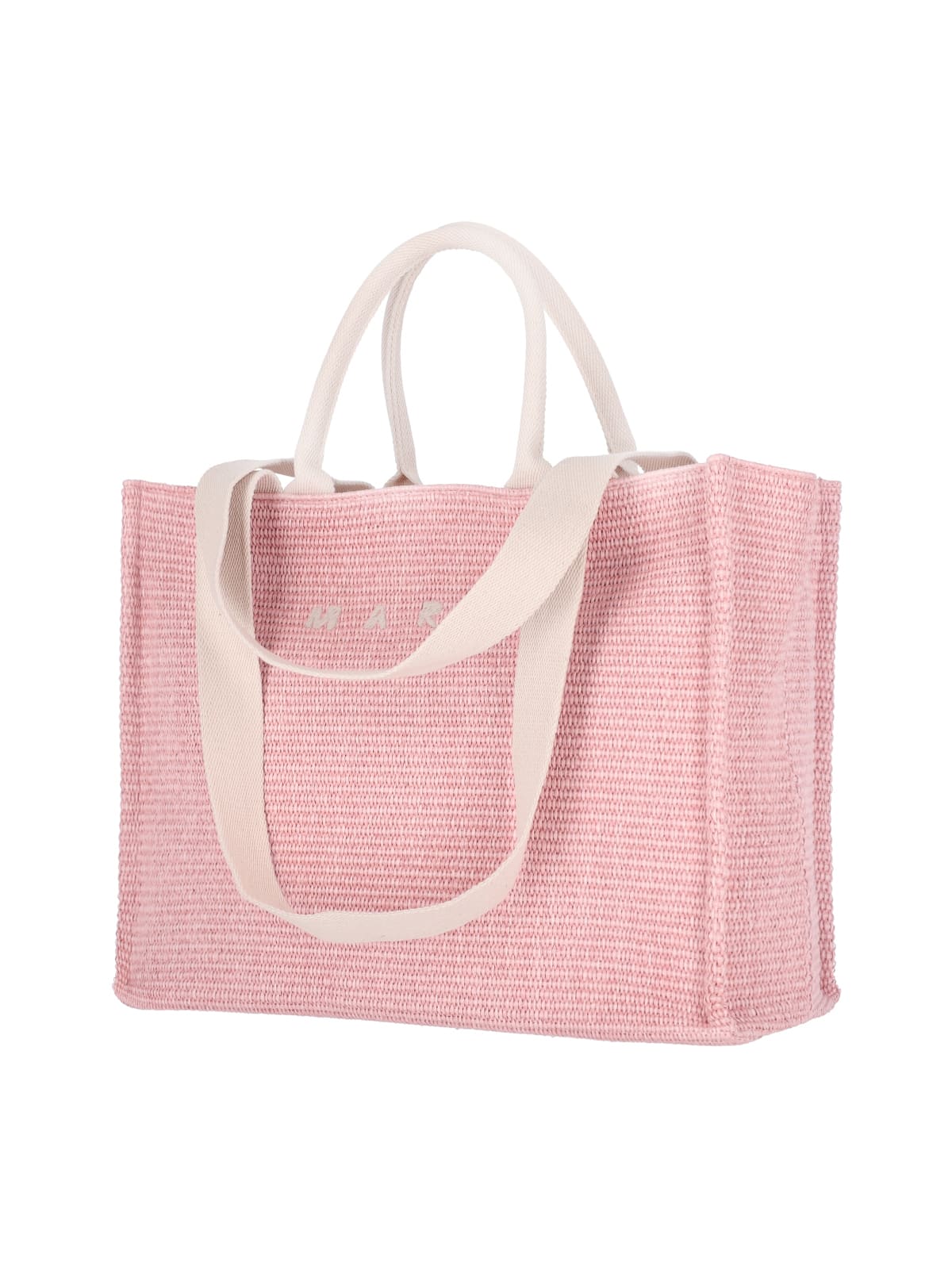 Shop Marni Large Logo Tote Bag In Pink