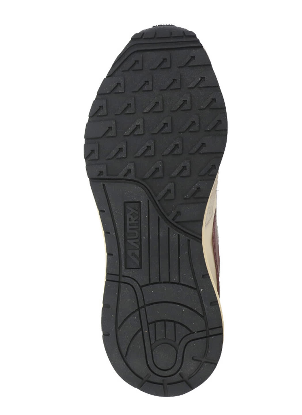 Autry Low Suede Net Sneakers With Contrast Panel In Nude