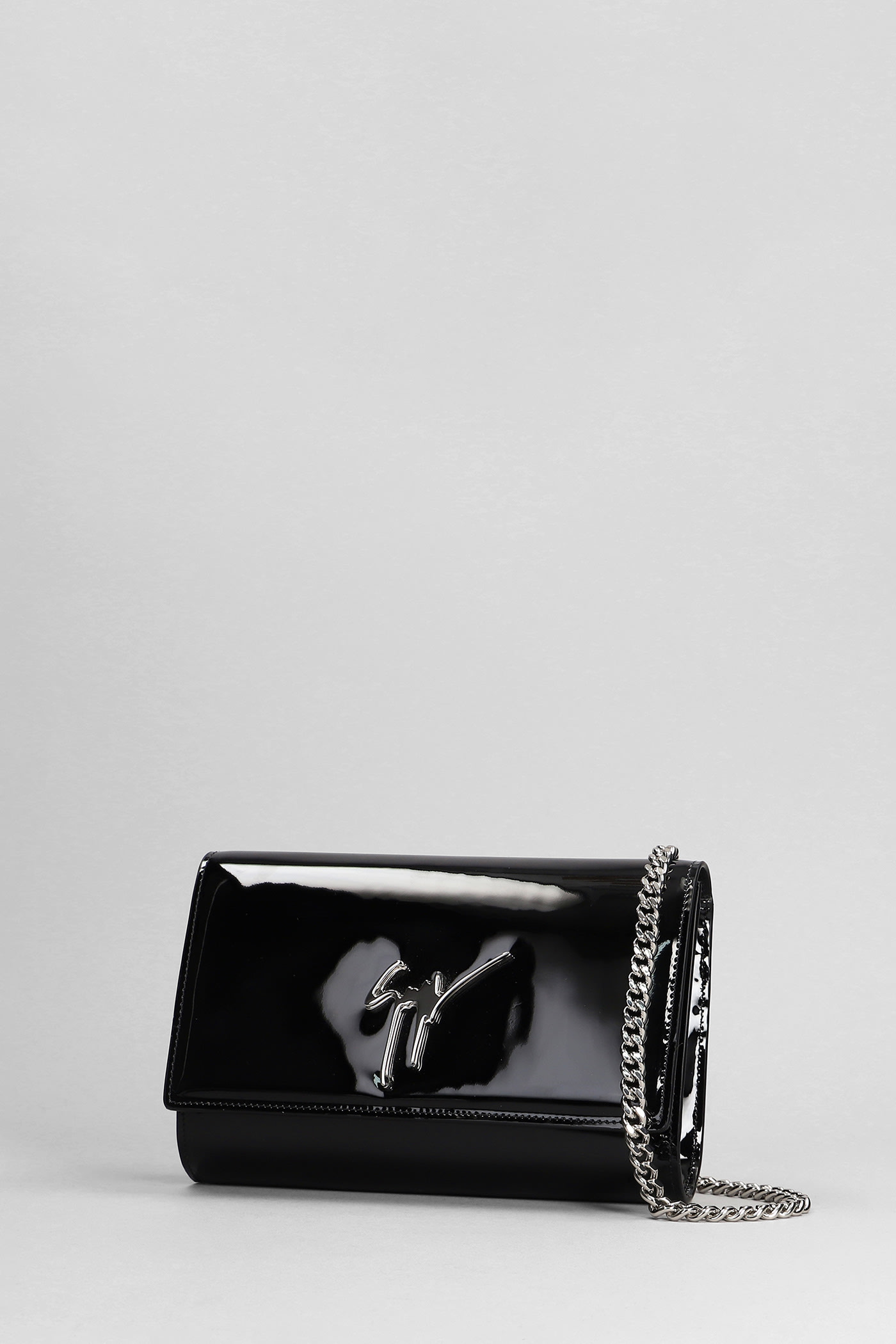 Giuseppe Zanotti Cleopatra Shoulder Bag In Black Patent Leather In Black