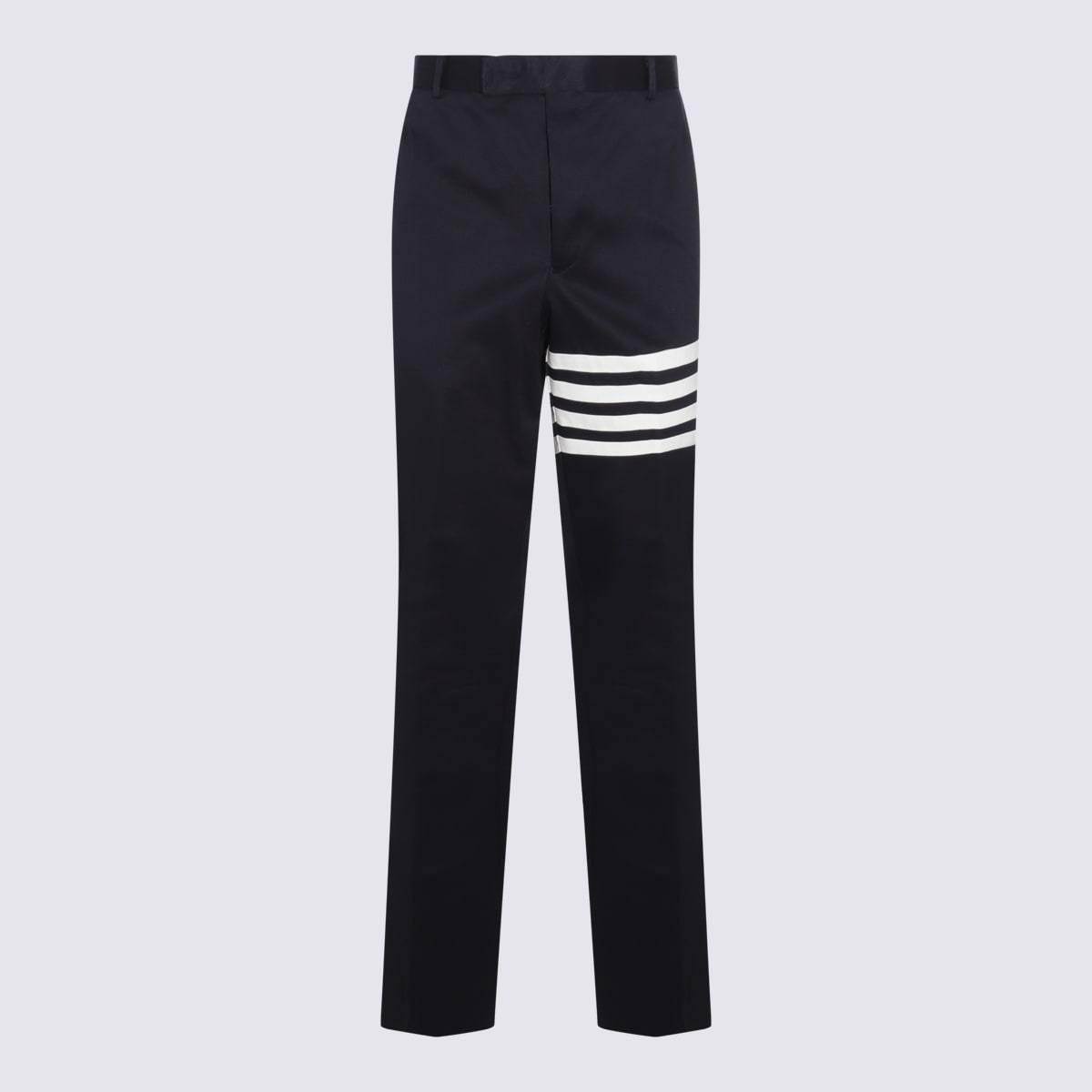 Shop Thom Browne Navy Blue Cotton Pants
