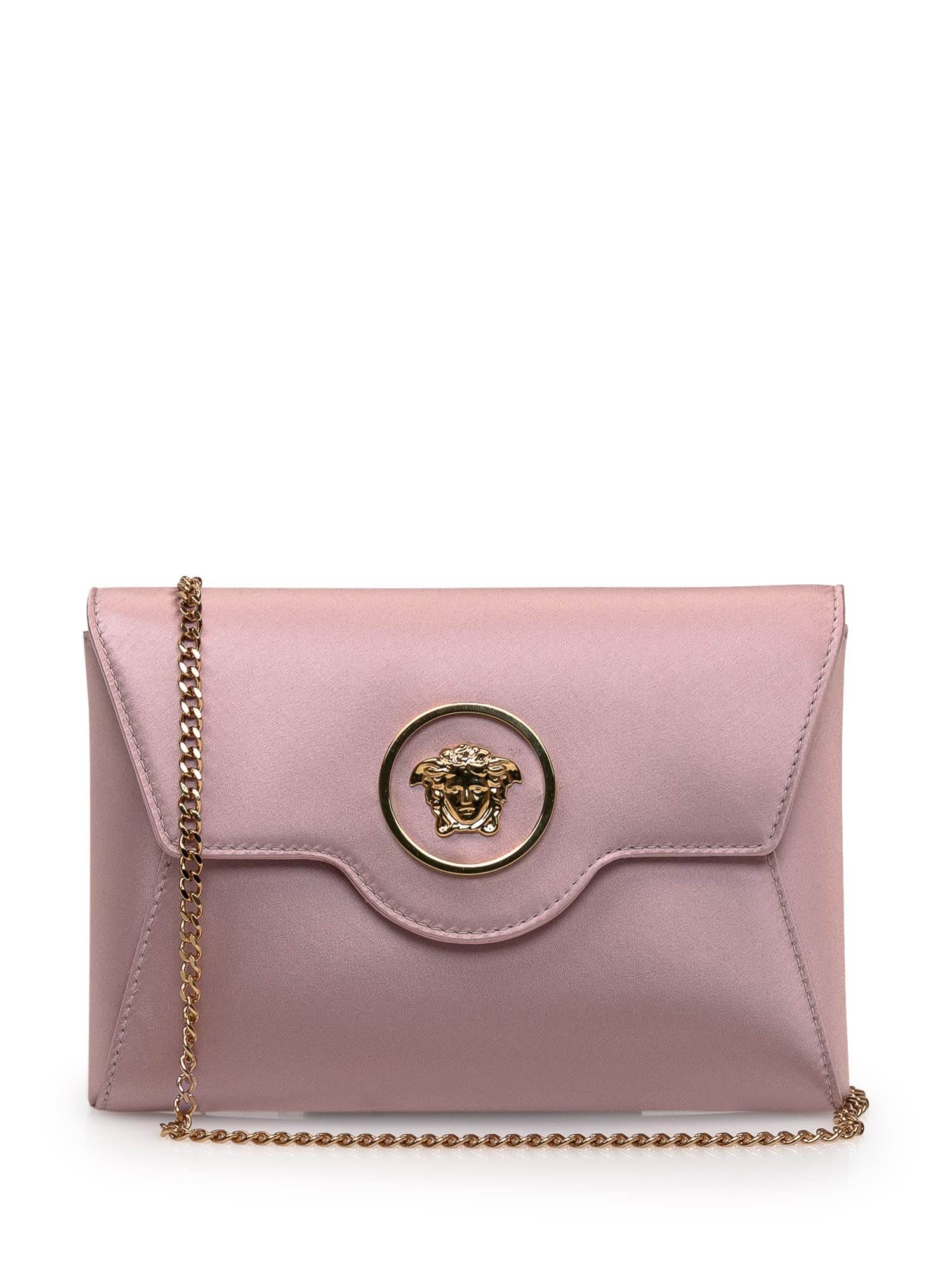 Shop Versace La Medusa Pouch In Dusty Rose-oro