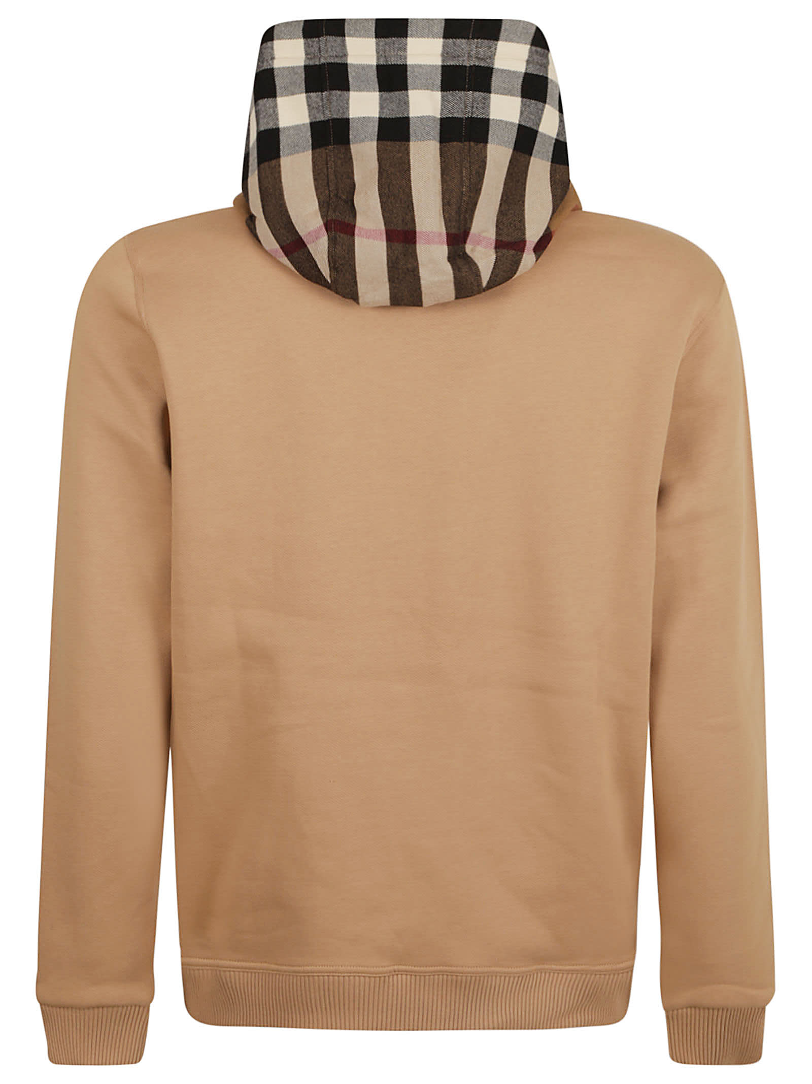 Shop Burberry Check Reversible Hoodie In Camel