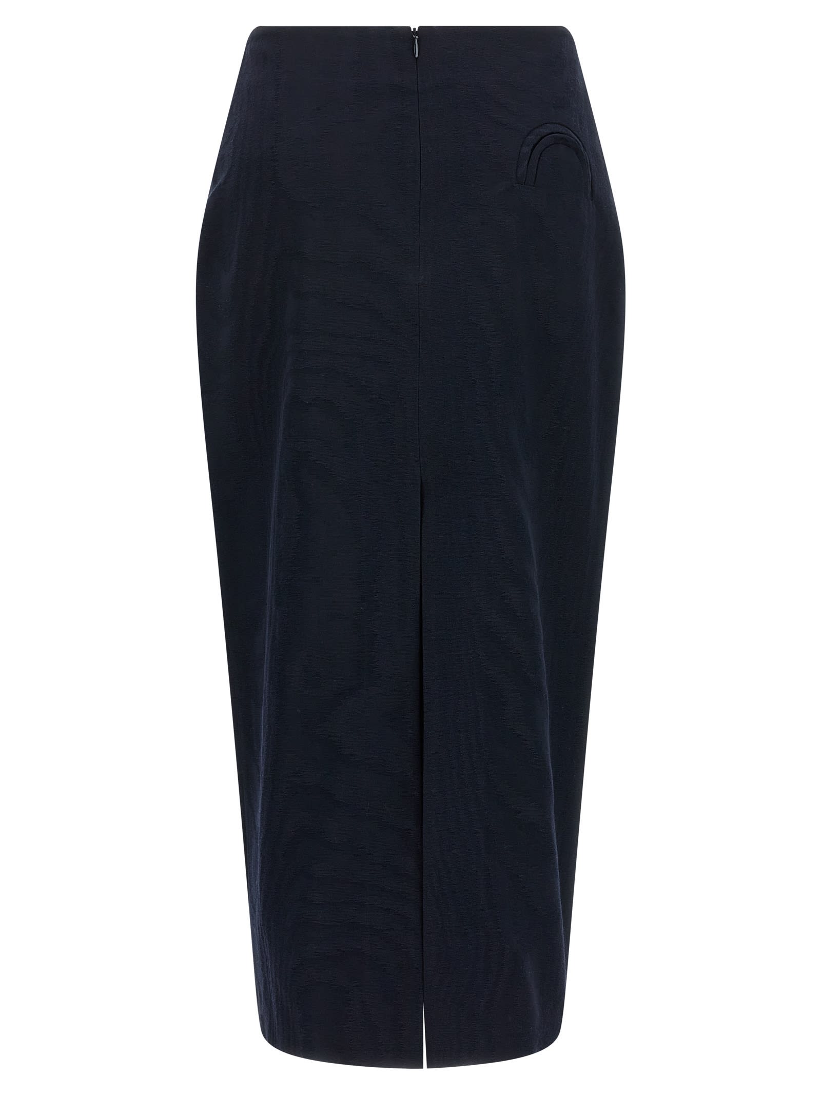 Blazé Milano Sharewood Sussex Jacquard High-waist Midi Skirt In Blue
