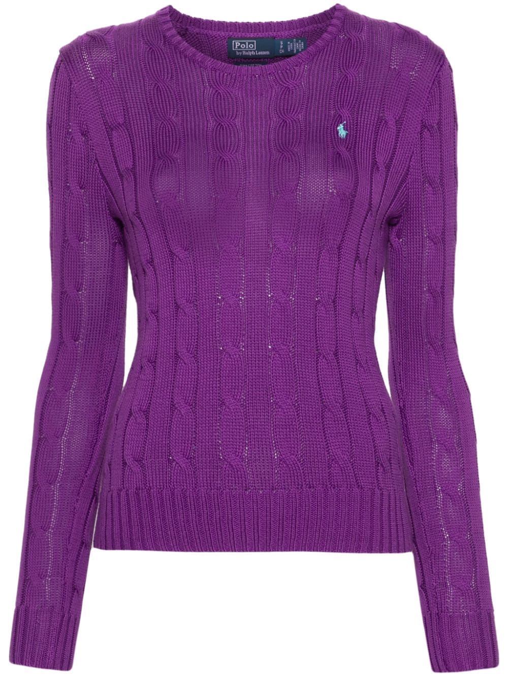 Shop Polo Ralph Lauren Julianna Cable Sweater In Porpora