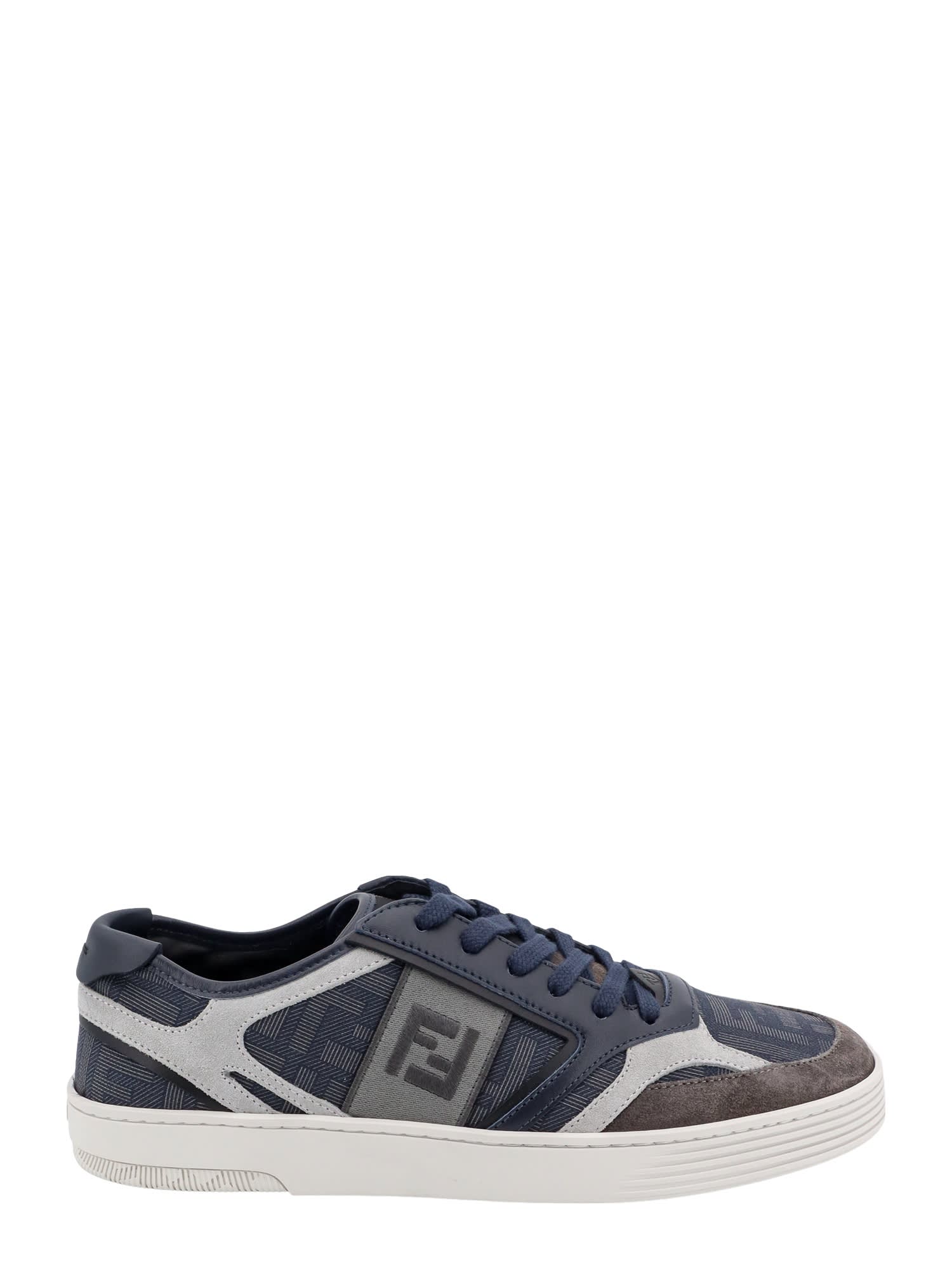 Shop Fendi Step Sneakers In Grey