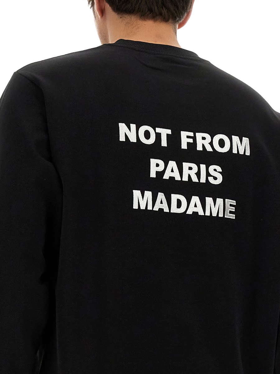 Shop Drôle De Monsieur Slogan Sweatshirt In Black