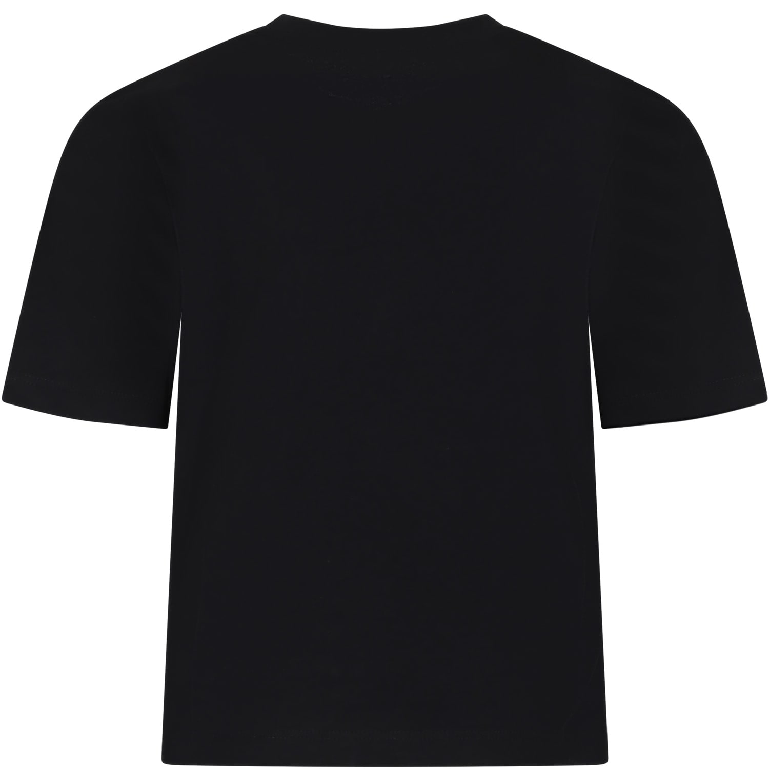 Shop Stella Mccartney Black T-shirt For Girl With Multicolor Logo