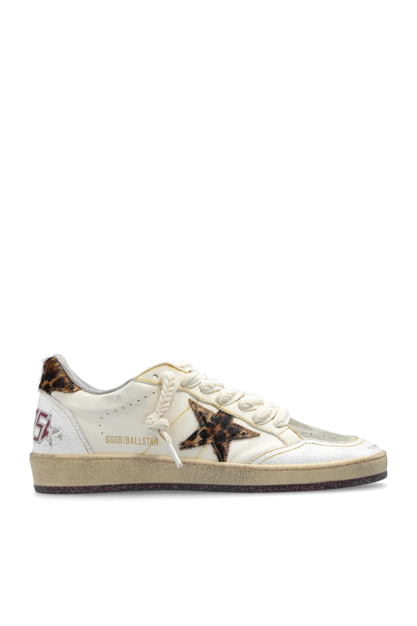 Shop Golden Goose Sneakers Ball Star In Wht Beige Leo