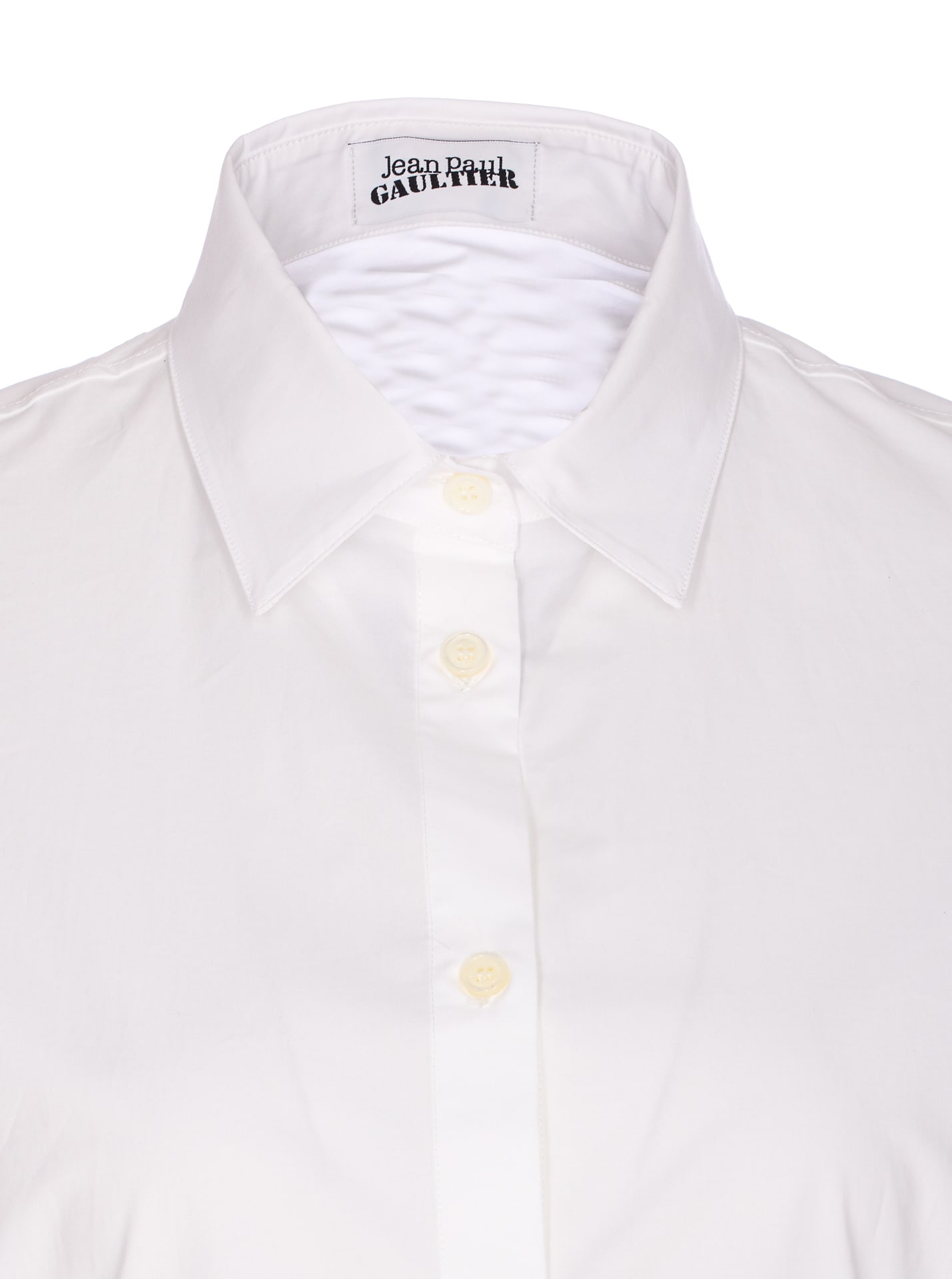 Jean Paul Gaultier Collared Long Sleeve Shirt With Unique Hem In White