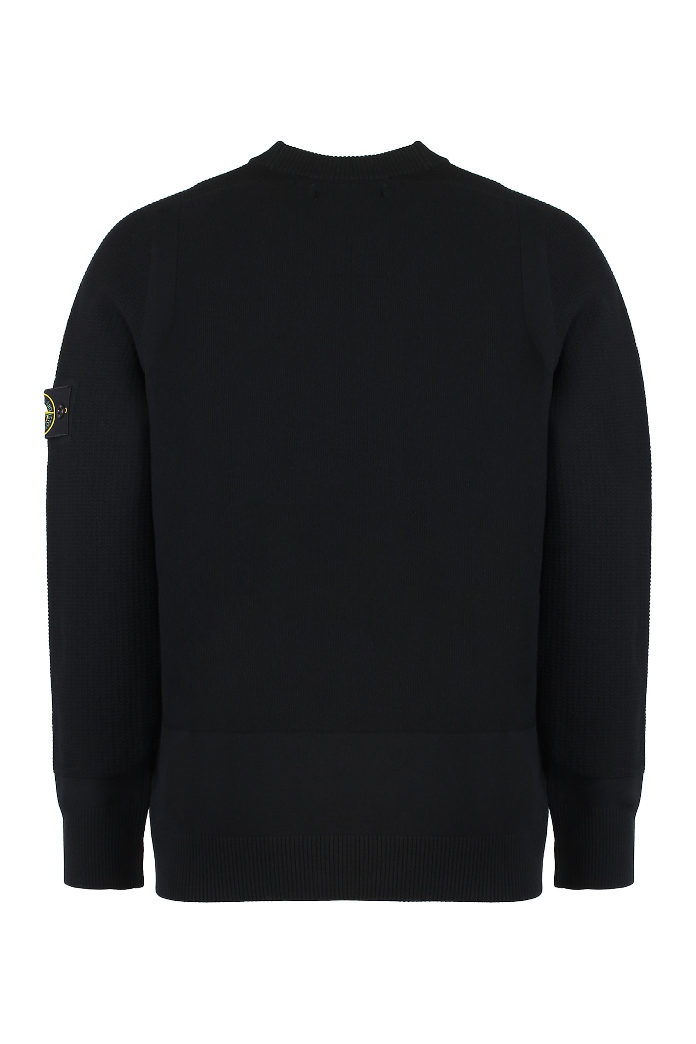 Shop Stone Island Wool-blend Crew-neck Sweater In Black
