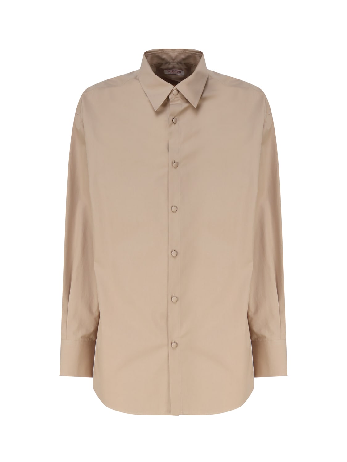 Shop Valentino Cotton Shirt In Beige