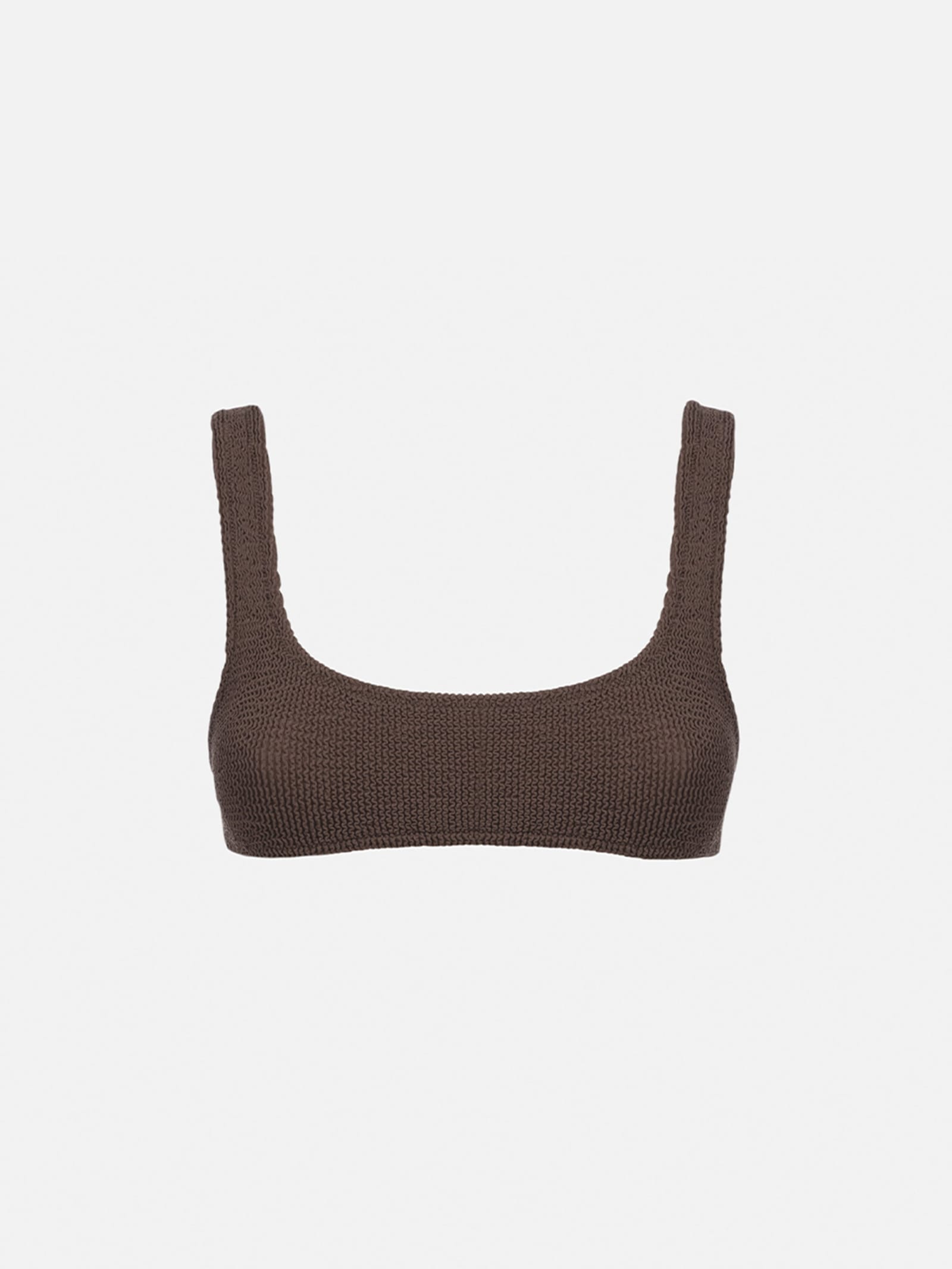 Mc2 Saint Barth Woman Brown Classic Crinkle Bralette Naima In Brown