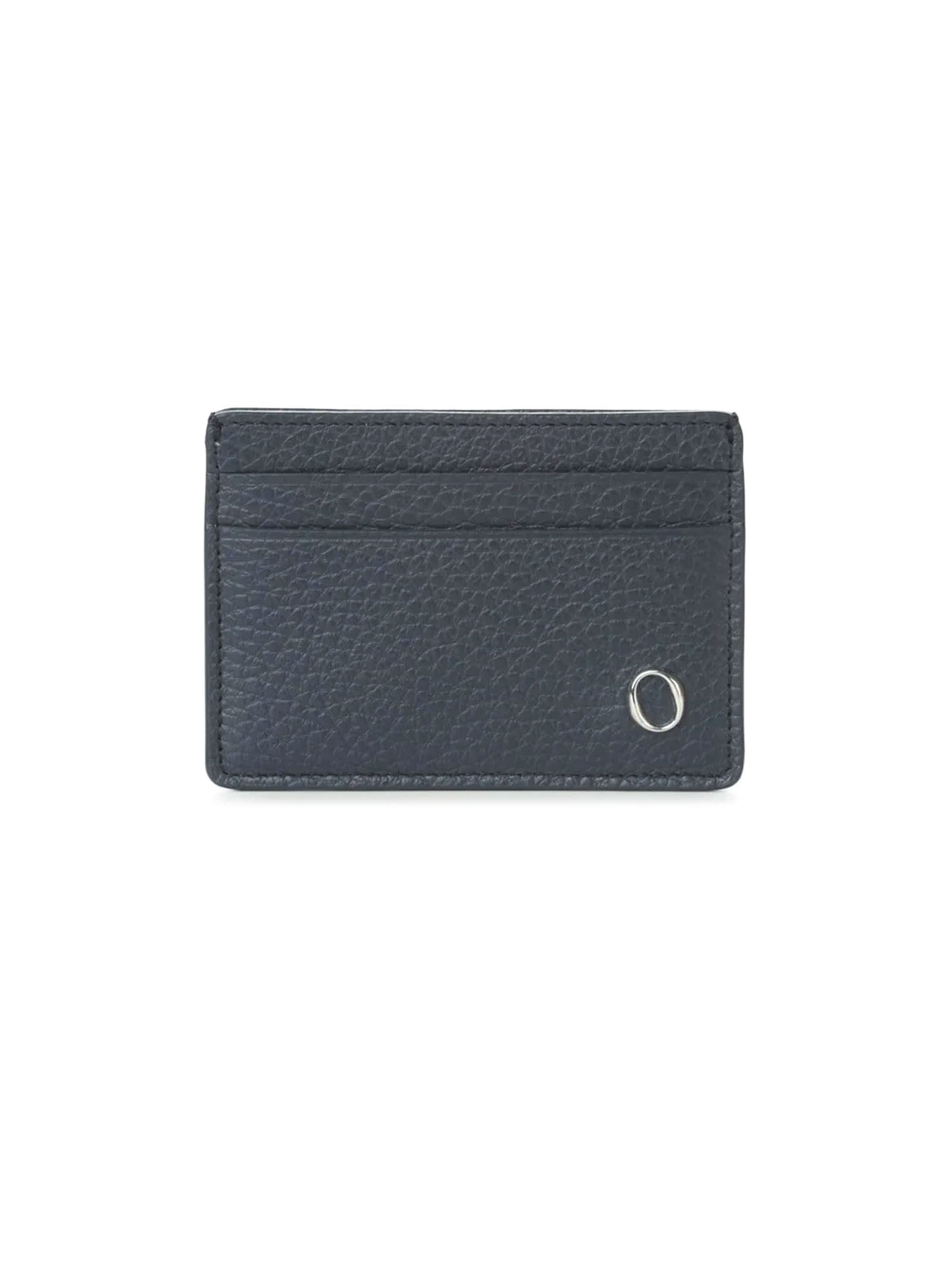 Shop Orciani Micron Leather Card Holder In Blue