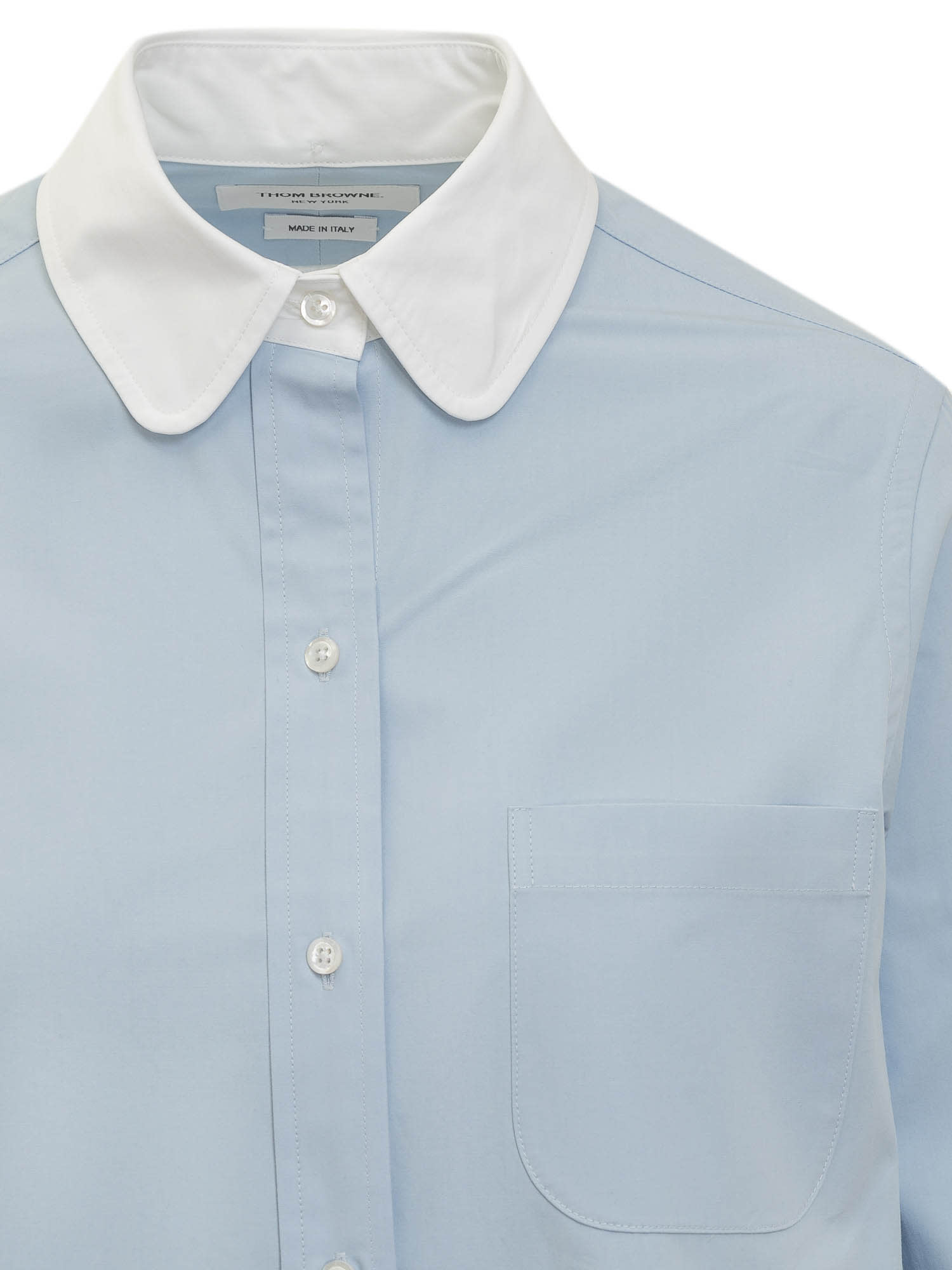 Shop Thom Browne Long Shirt In Light Blue