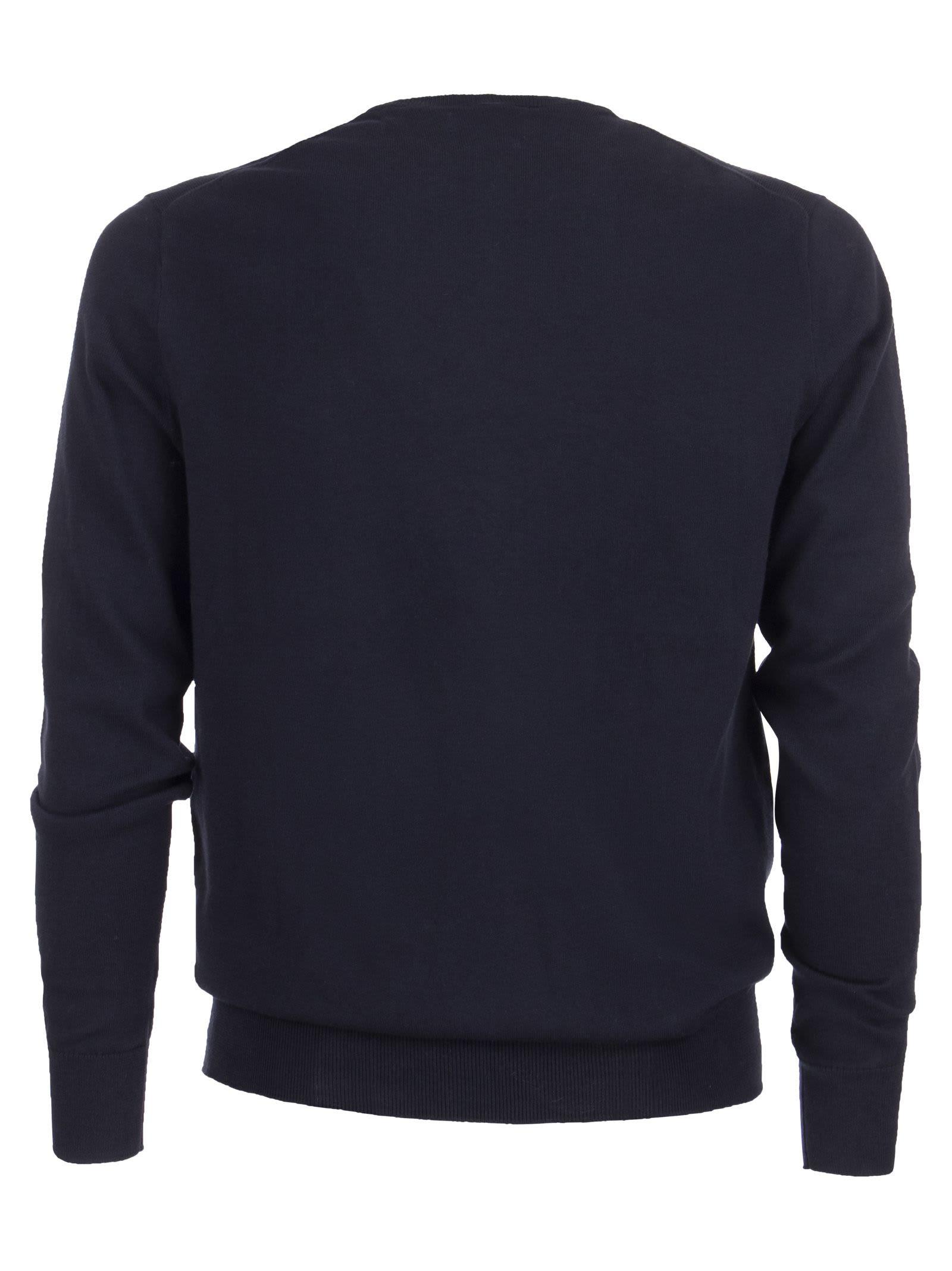 Shop Ralph Lauren Slim Fit Cotton Sweater In Hunter Navy