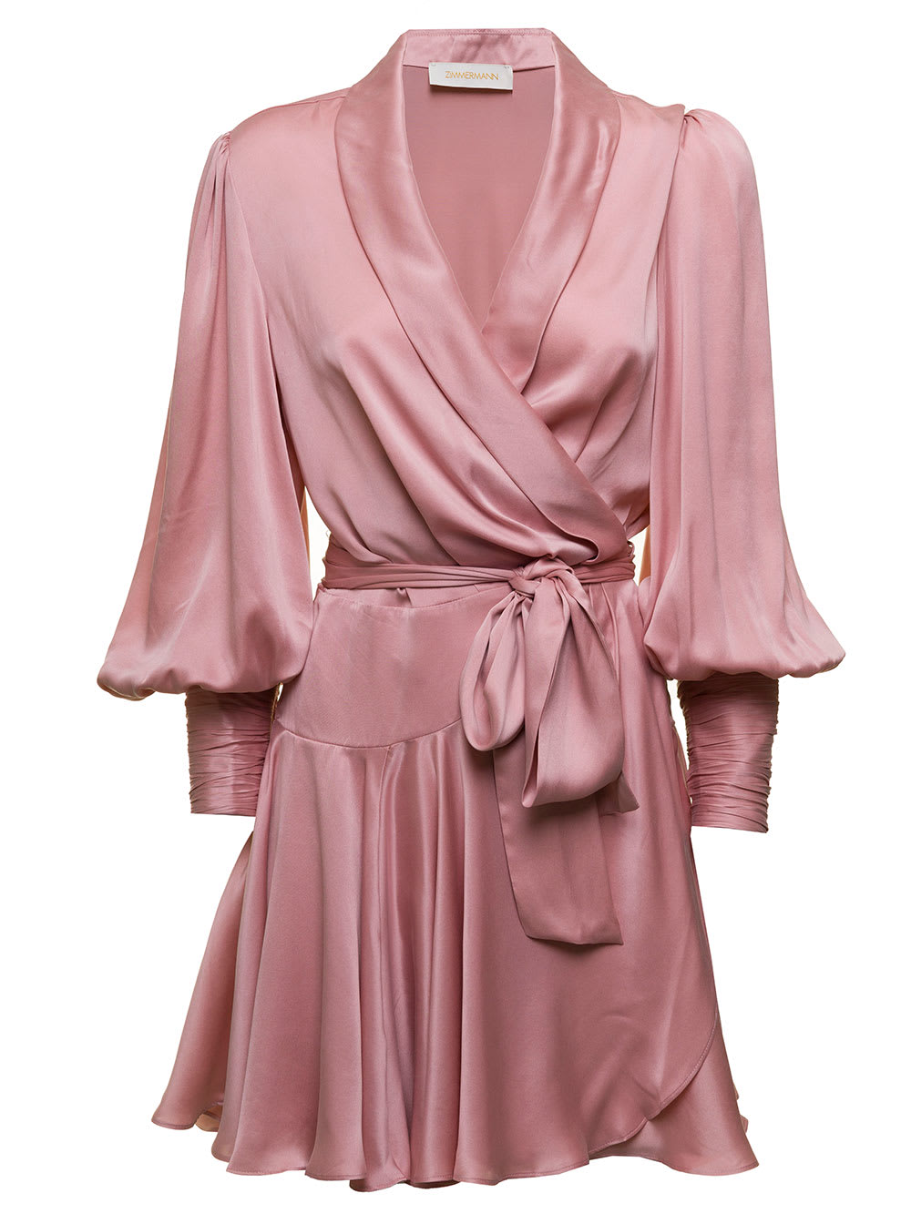 Zimmermann Womens Pink Silk Wrap Dress